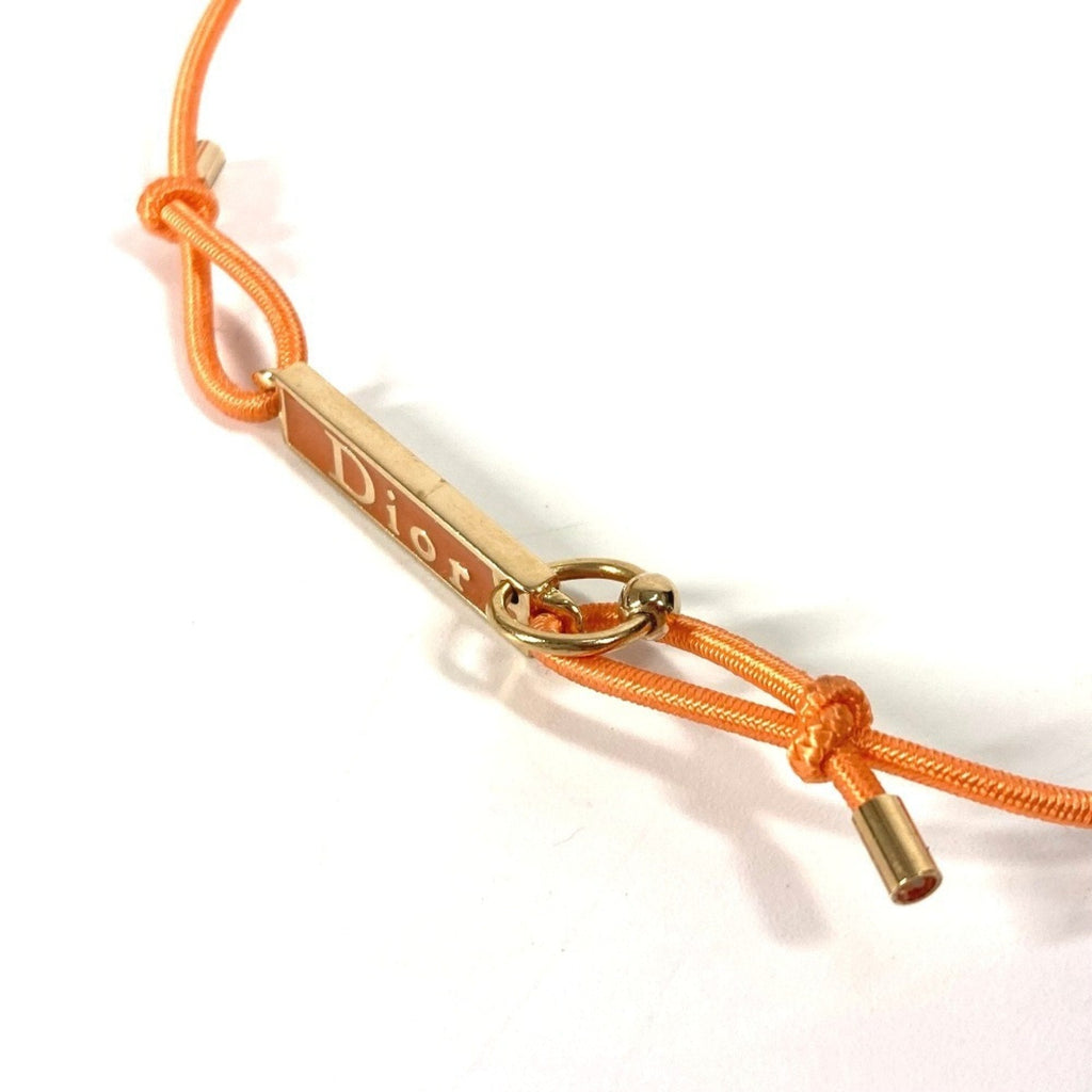 Choker Necklace Metal and Rubber Gold Orange