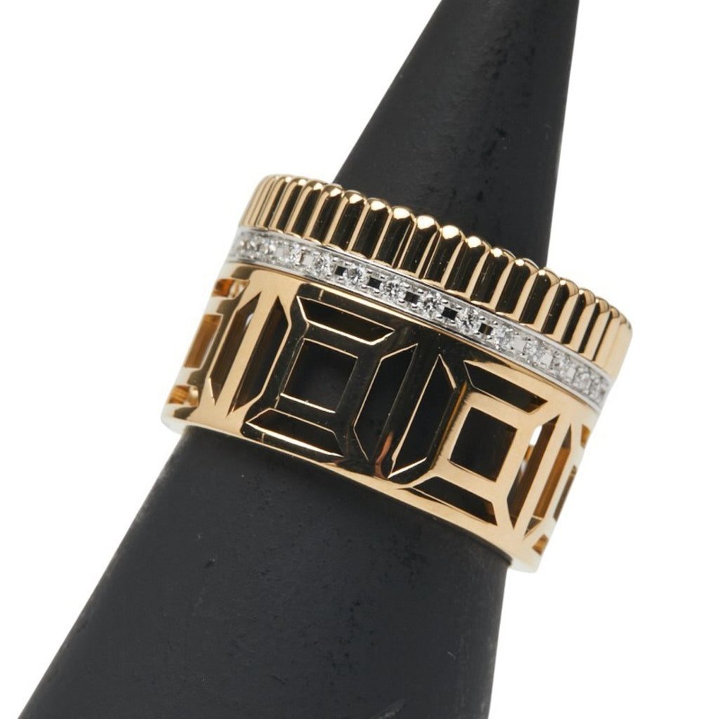Band Ring 18K White Gold and 18K Yellow Gold with Diamond
