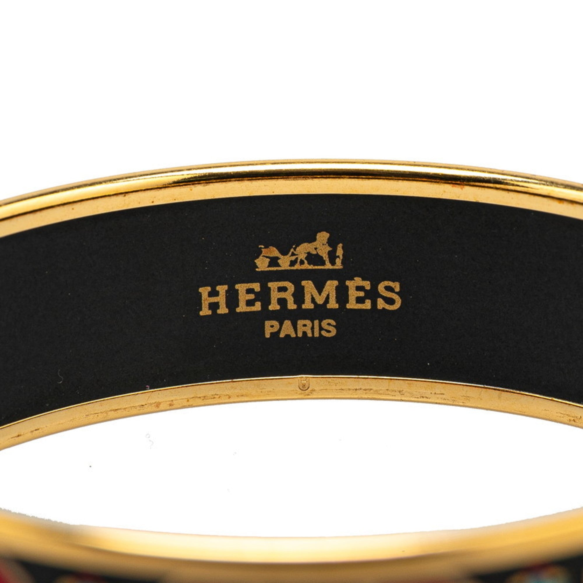 Enamel Bangle Bracelet Black Multicolor