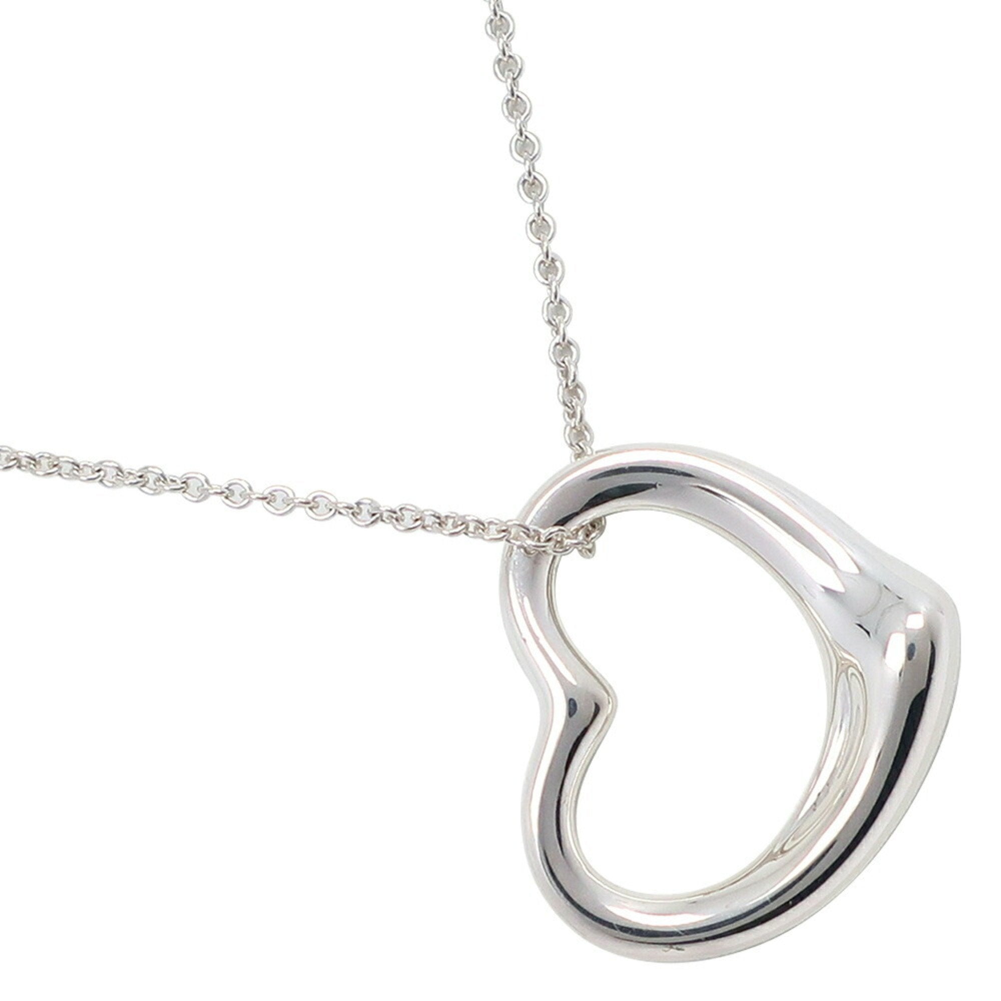 Open Heart Pendant Necklace Sterling Silver 26mm