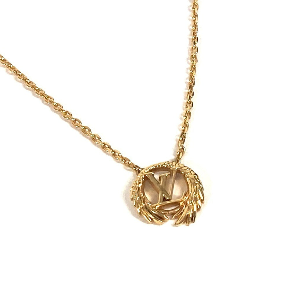 LV Angel Pendant Necklace Metal Gold