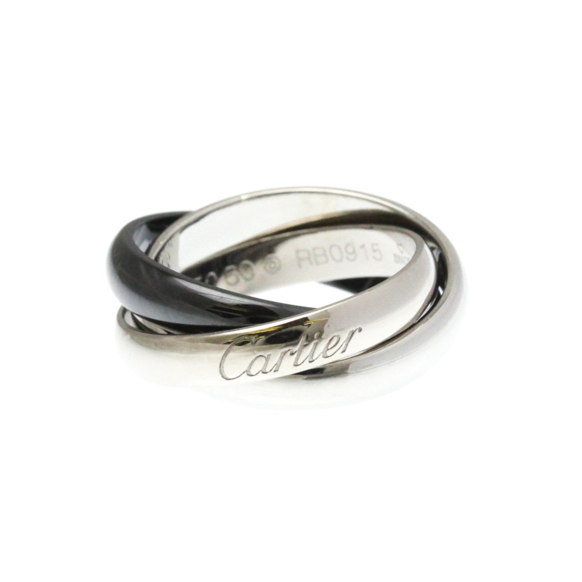 Trinity Ring Sterling Silver and 18K White Gold and Ceramic