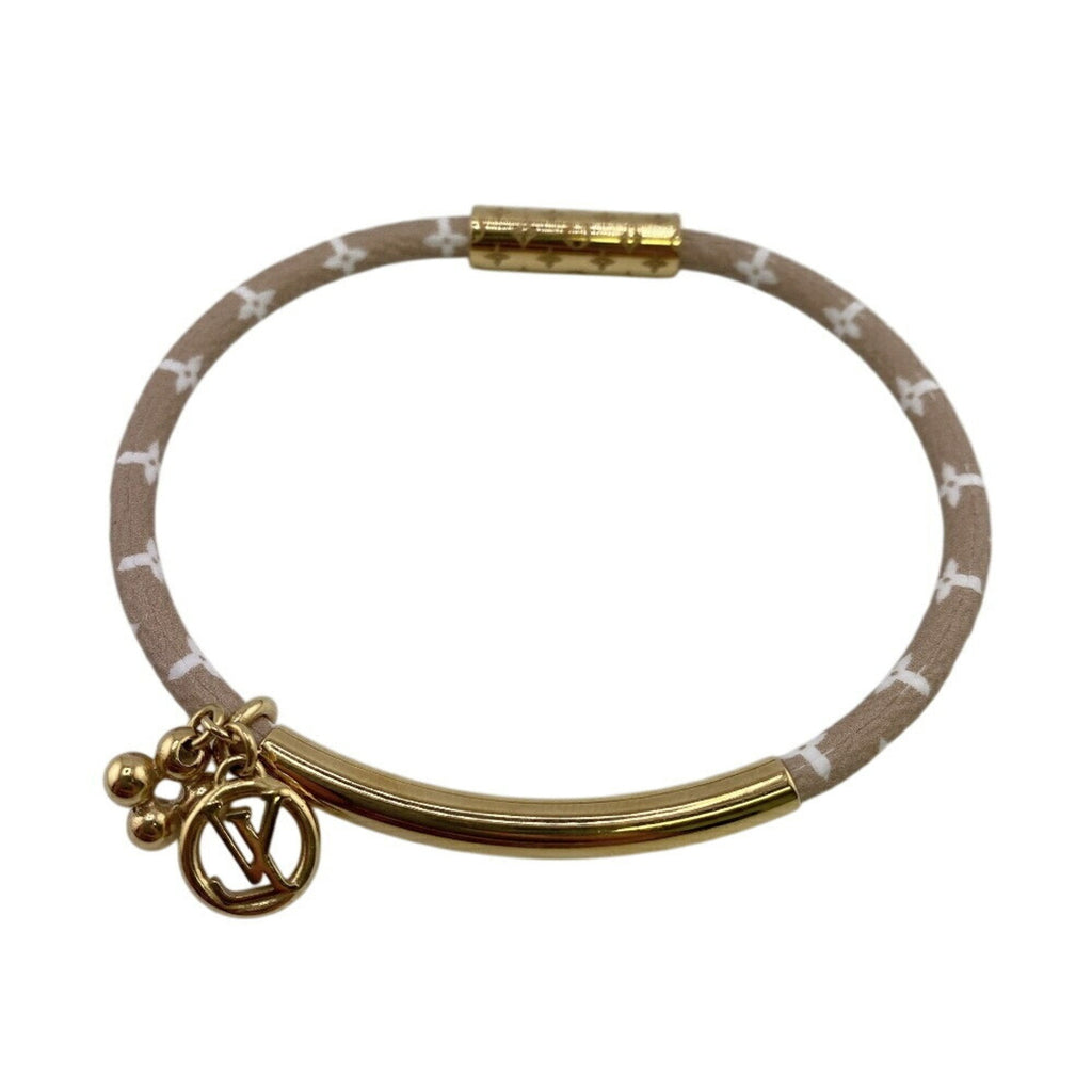 Monogram Bracelet Gold and Leather