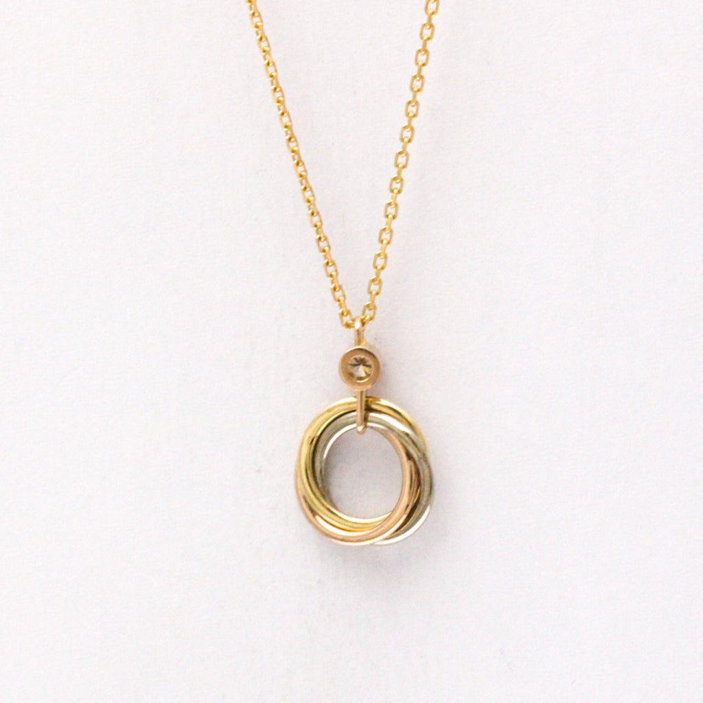 Trinity Pendant Necklace 18K Tricolor Gold