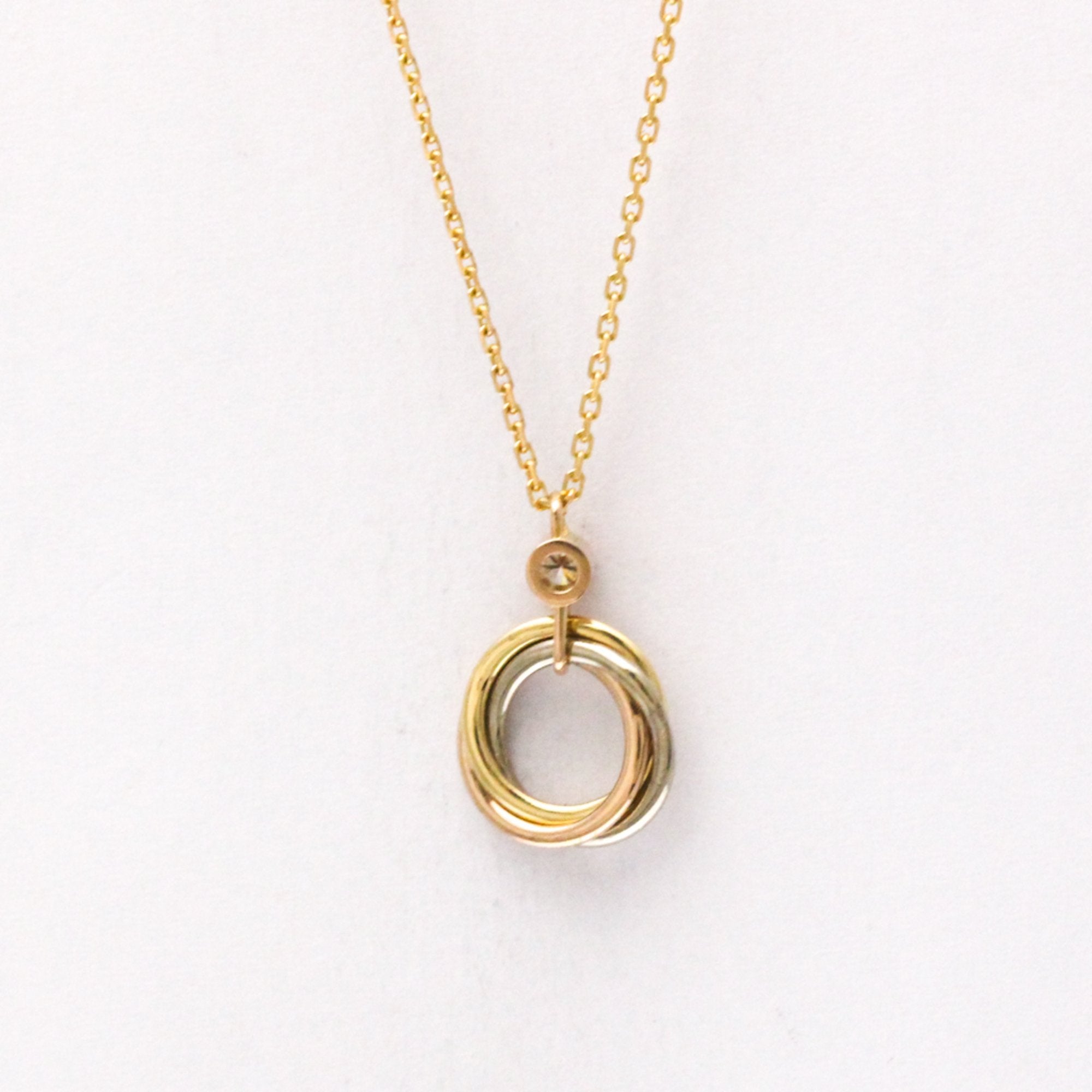 Trinity Pendant Necklace 18K Tricolor Gold