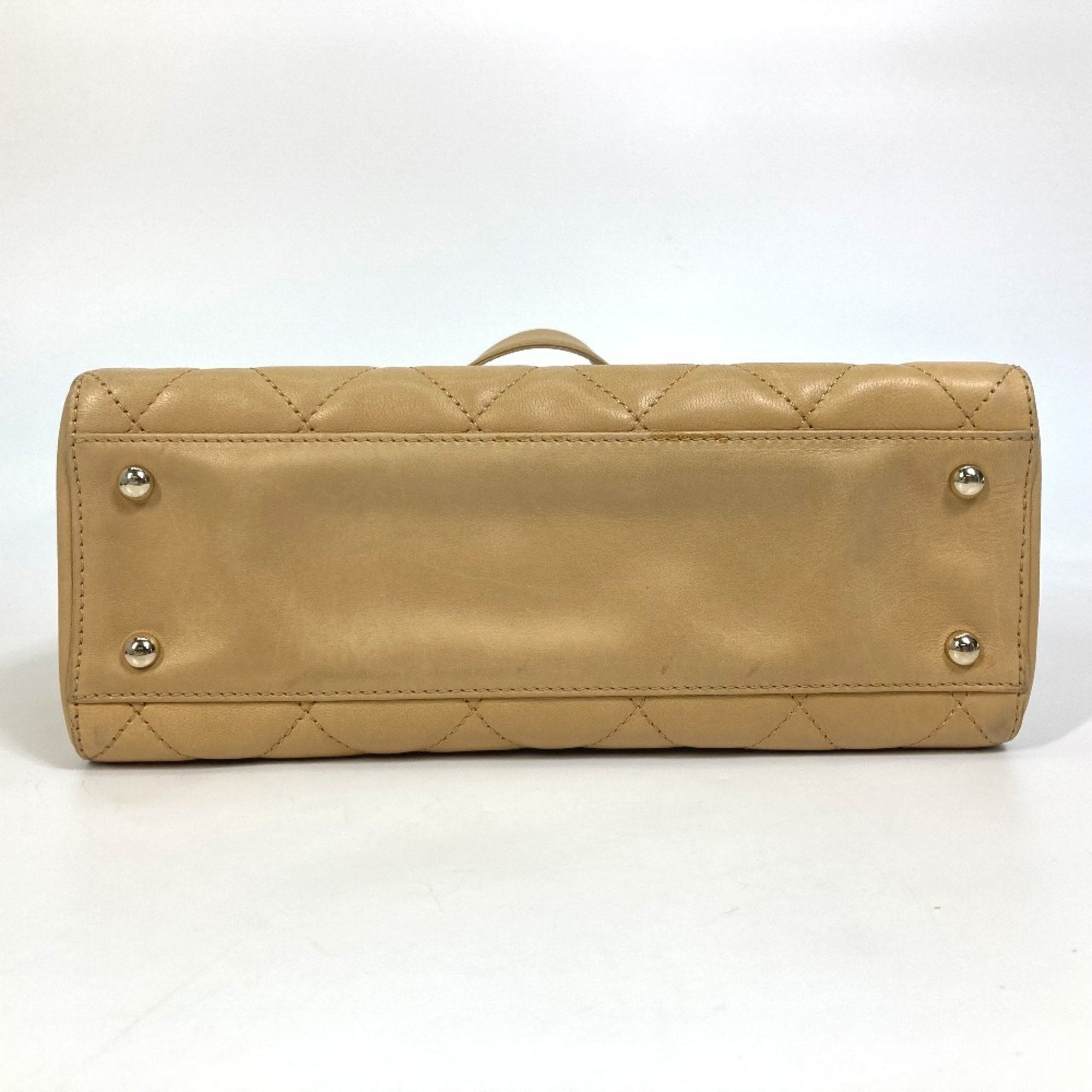 Vintage CC Zip Around Shoulder Bag Quilted Lambskin Small