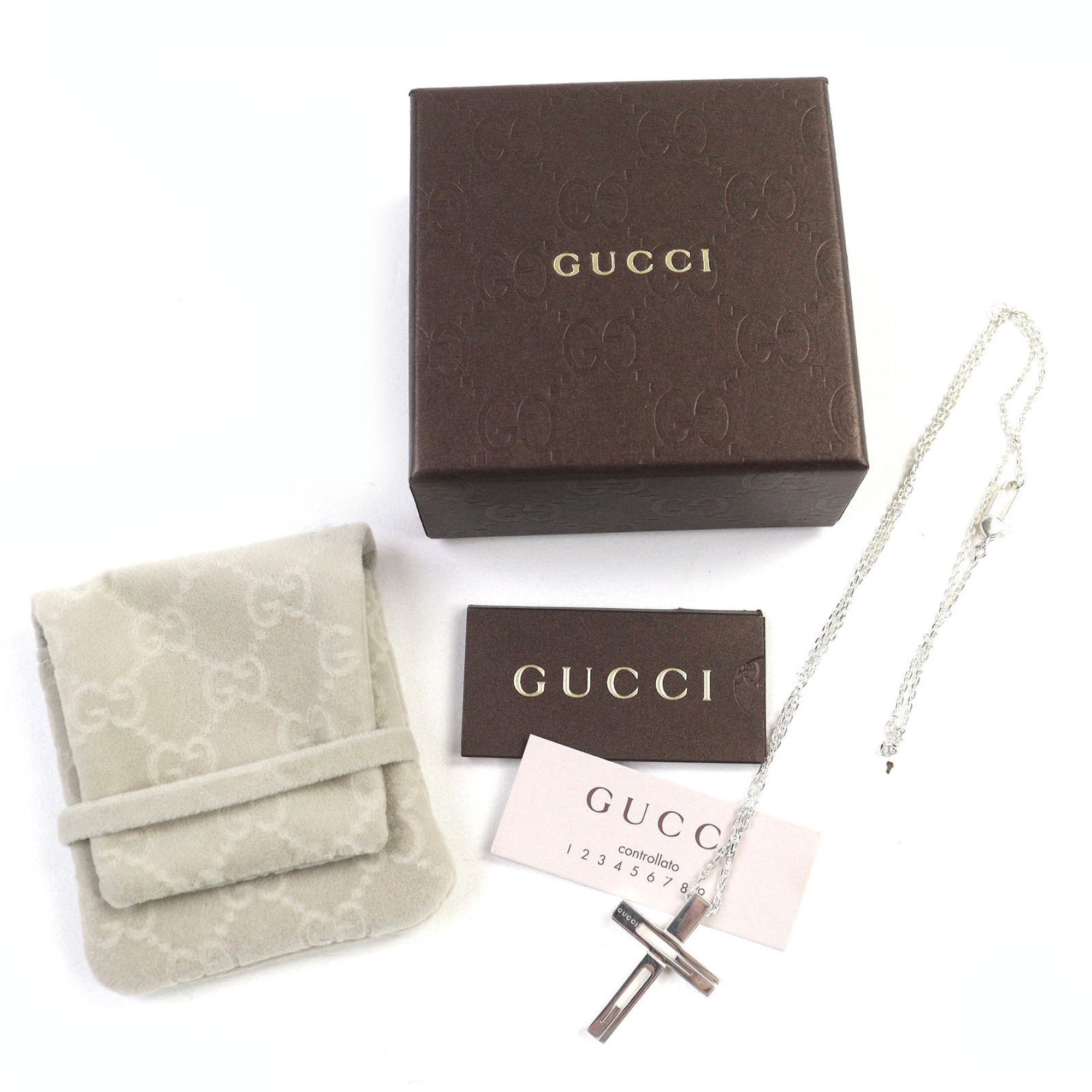 Cutout Cross Pendant Necklace Sterling Silver