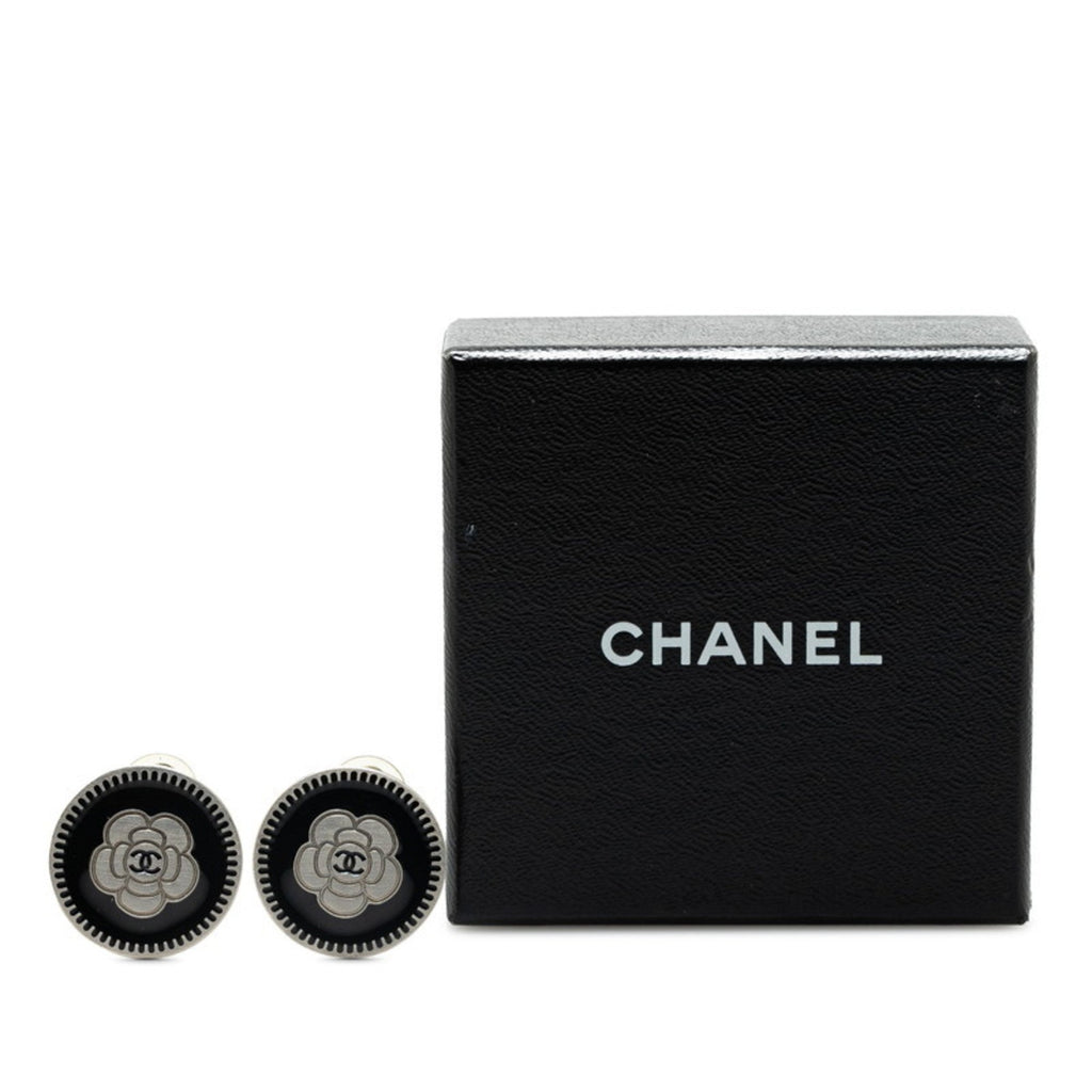 CC Logo Clip-On Earrings Silver-Tone Metal Silver-Tone Metal