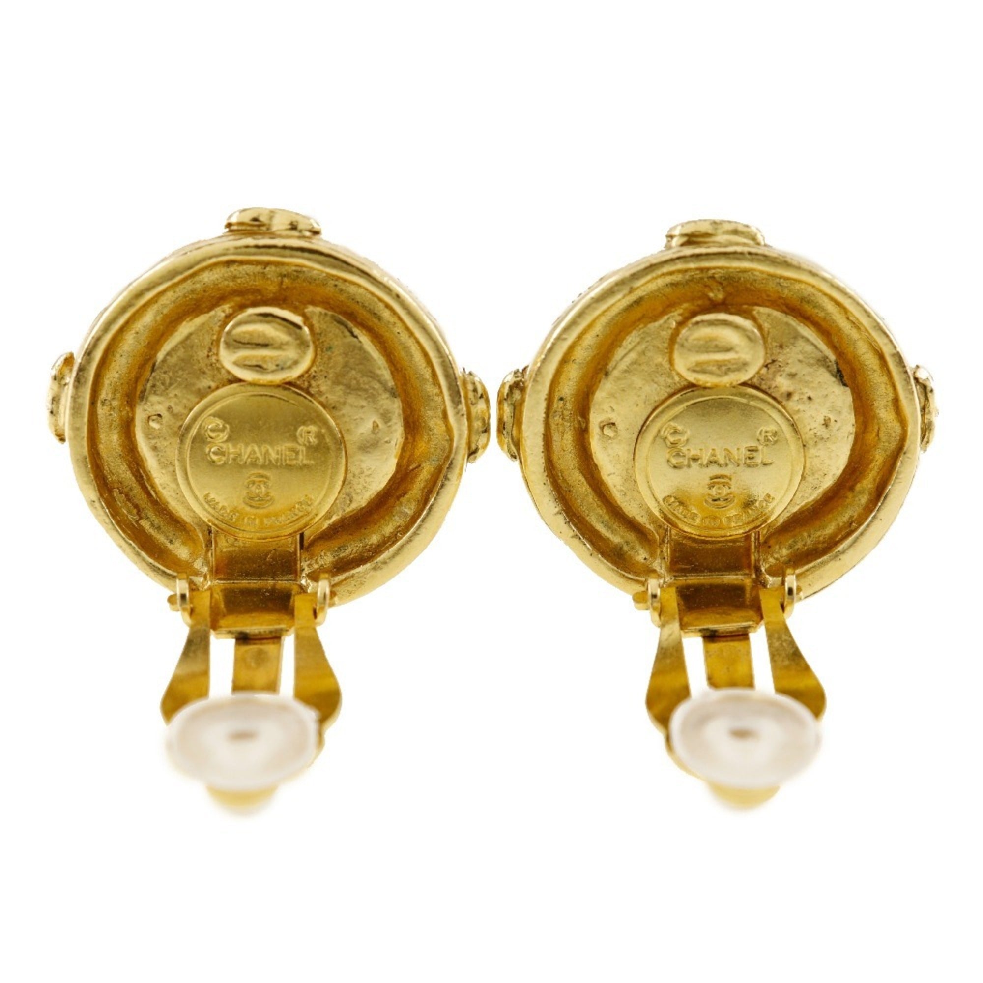 CC Logo Clip-On Earrings Metal Gold-Tone Metal