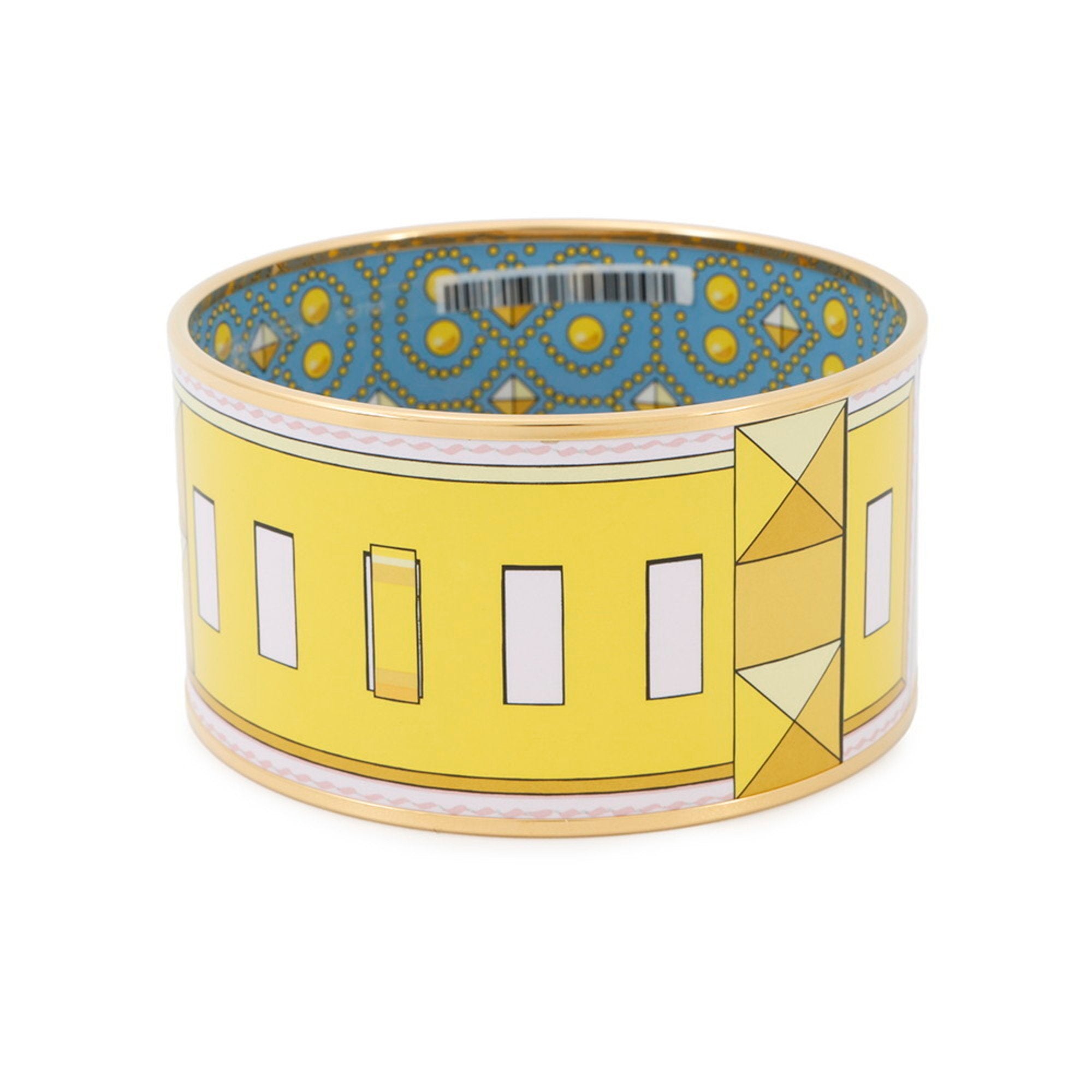 Collier de Chien Bangle Enamel Gold and Light Blue and Yellow Bracelet