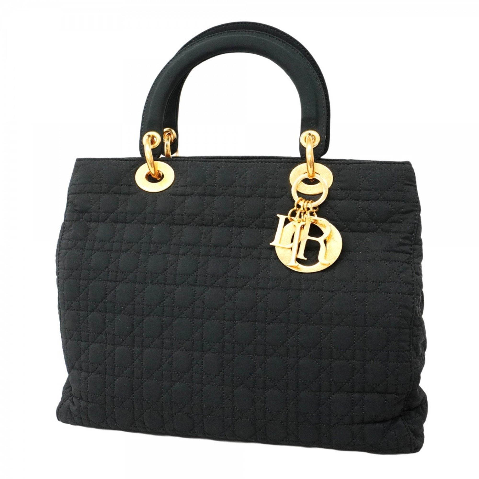 Vintage Lady Dior Bag Cannage Quilt Nylon Large