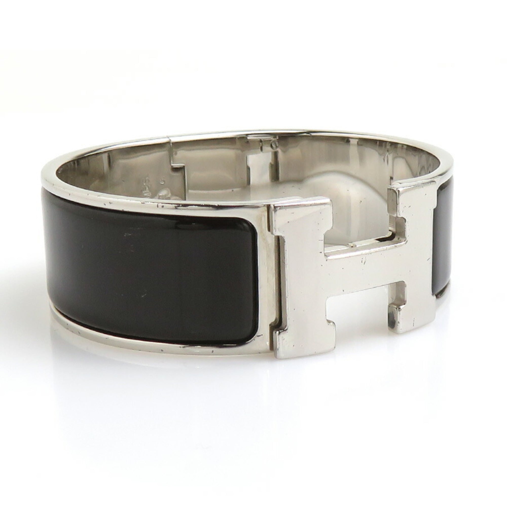 Bracelet Enamel and Metal Dark Brown Silver