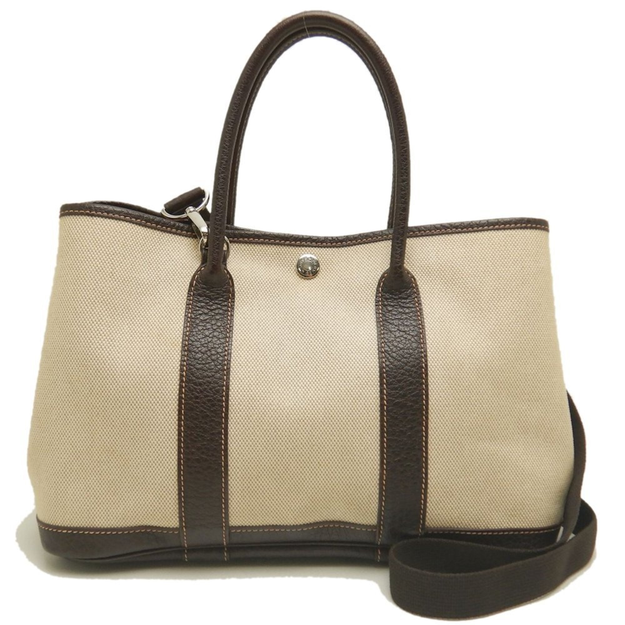 Garden Party Tote Toile and Leather 30