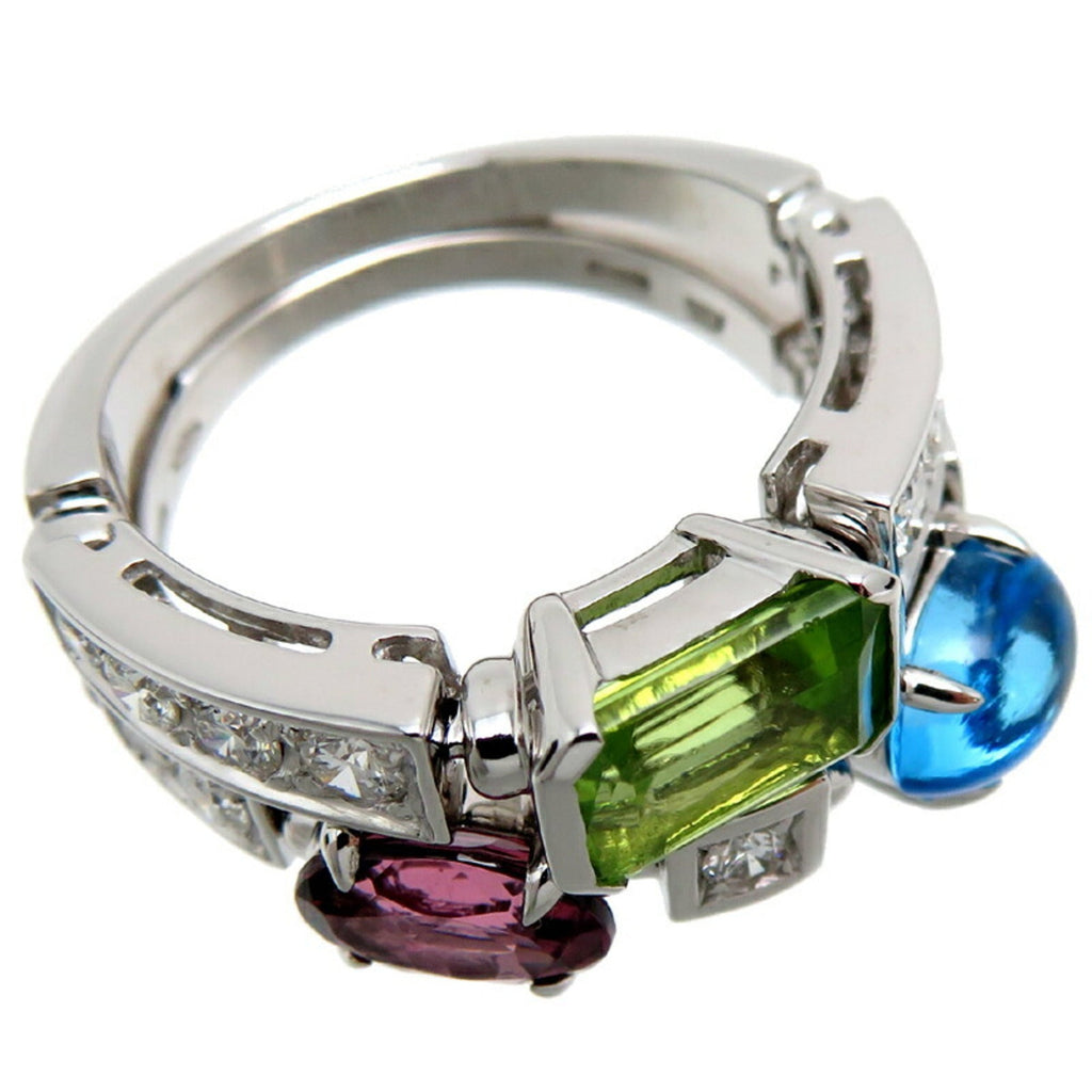Allegra Ring 18K White Gold with Diamond and Peridot and Topaz and Tourmaline