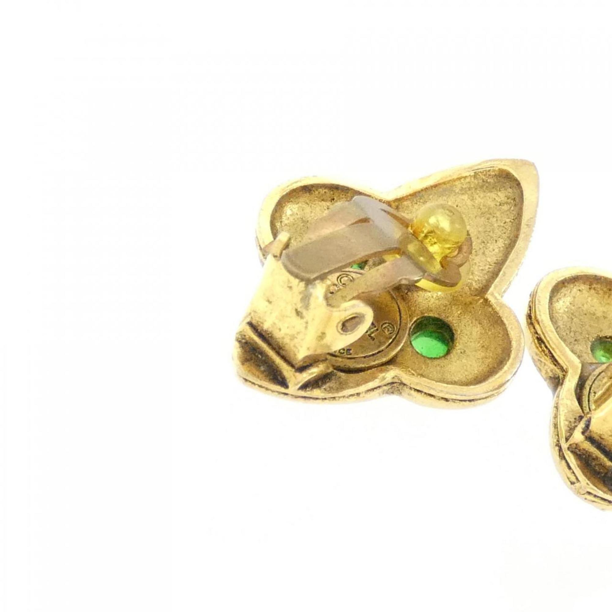 Vintage Clip-On Earrings Clip-On Gold-Tone Metal
