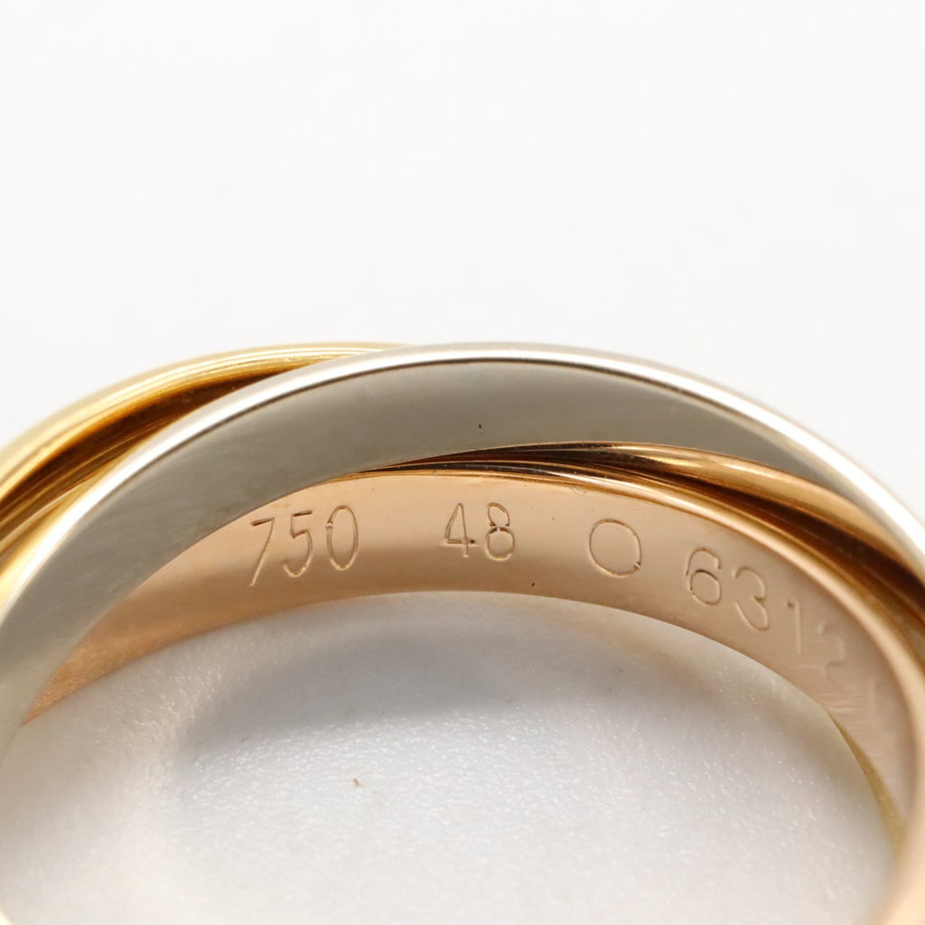Vendome Louis Cartier Band Ring 18K Tricolor Gold