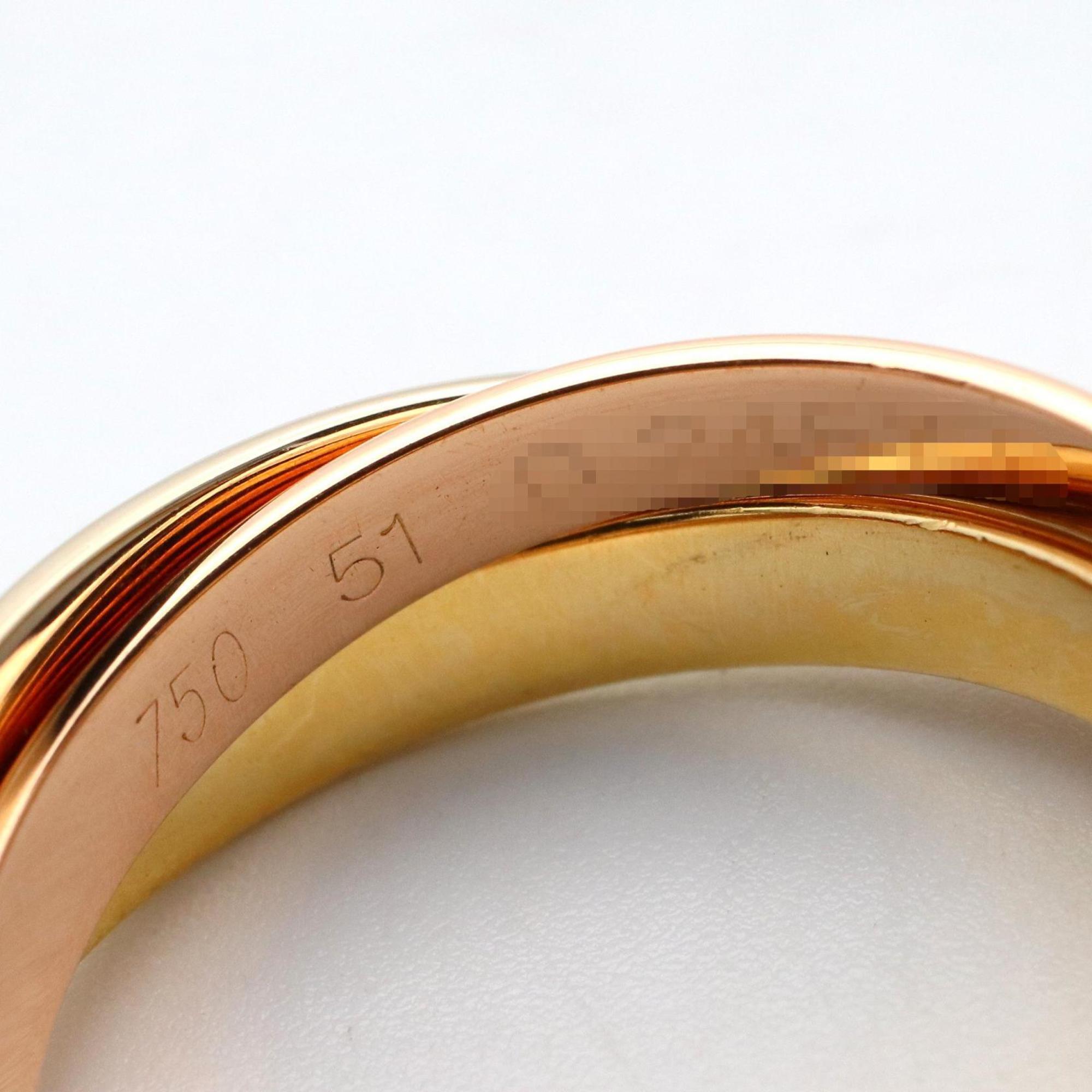 Vendome Louis Cartier Band Ring 18K Tricolor Gold