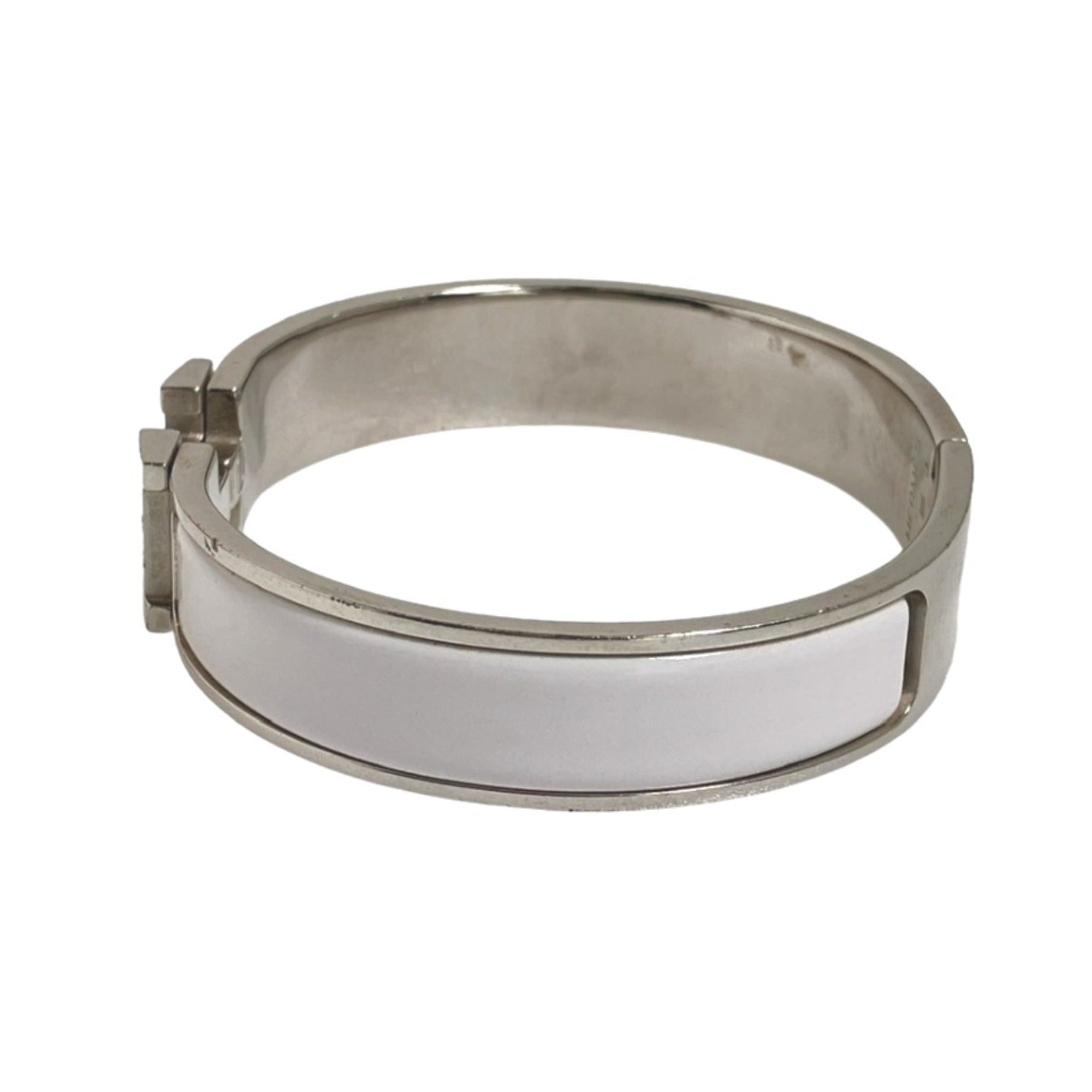 Clic Bangle Metal Silver White Bracelet