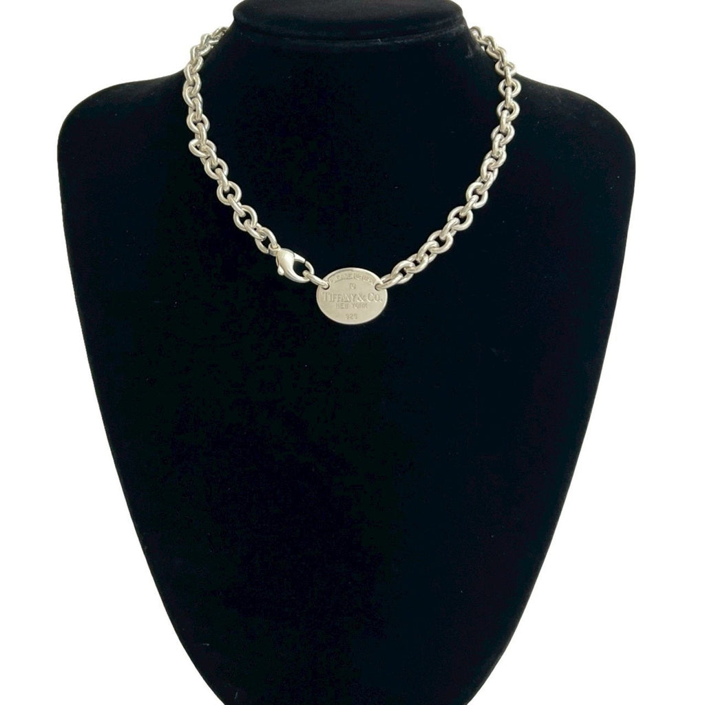 Pendant Necklace Sterling Silver Round Tag