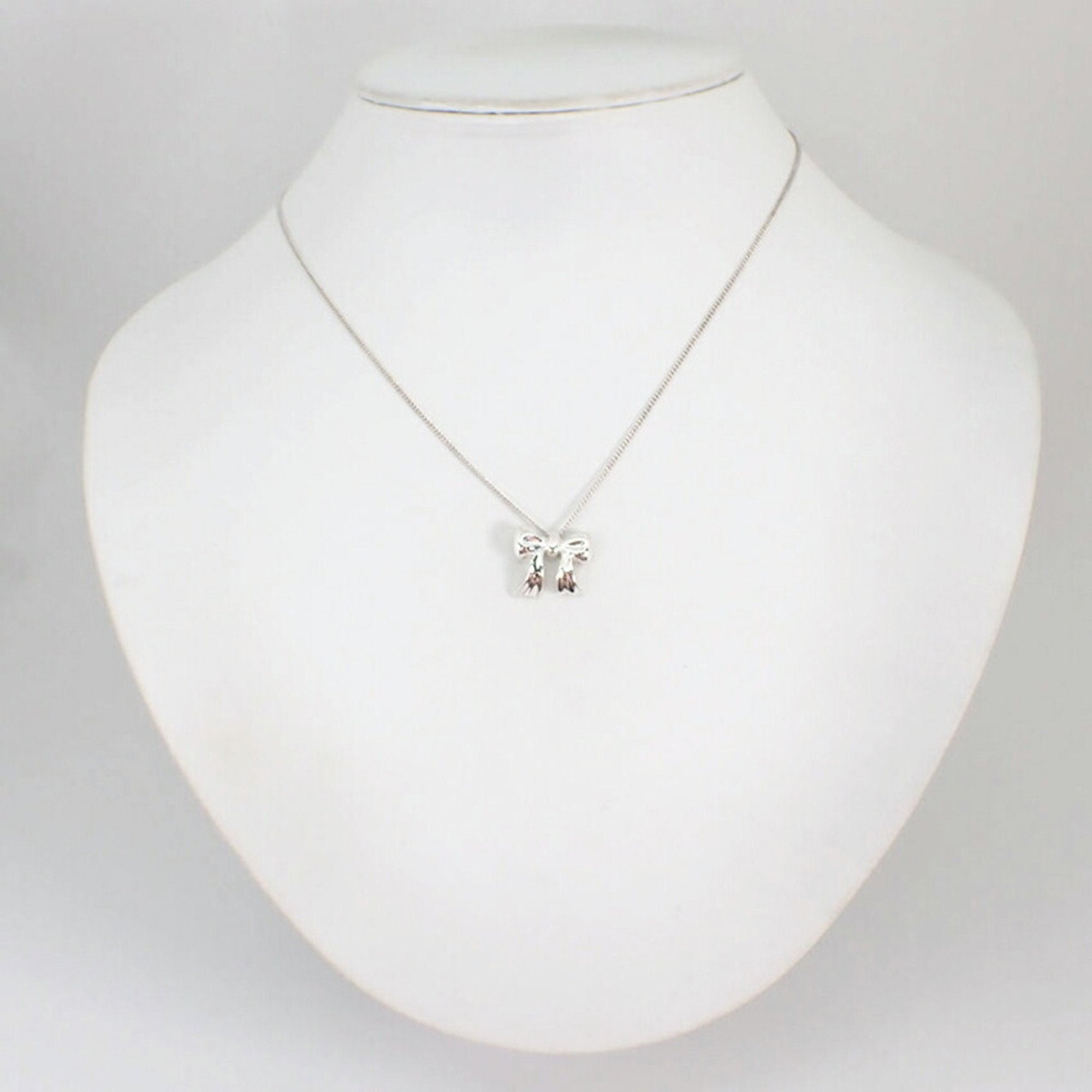 Ribbon Pendant Necklace Sterling Silver