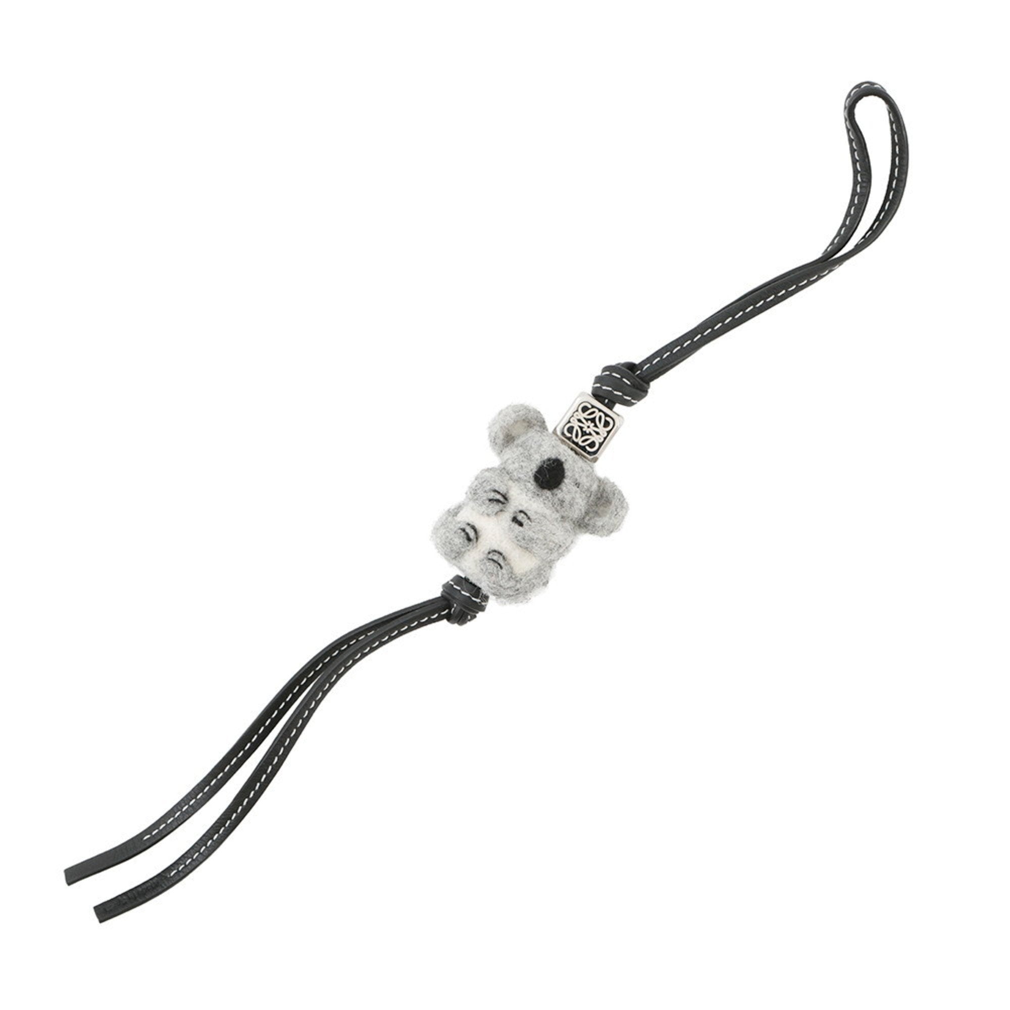 Charm Leather Black and Gray Handbag Charm