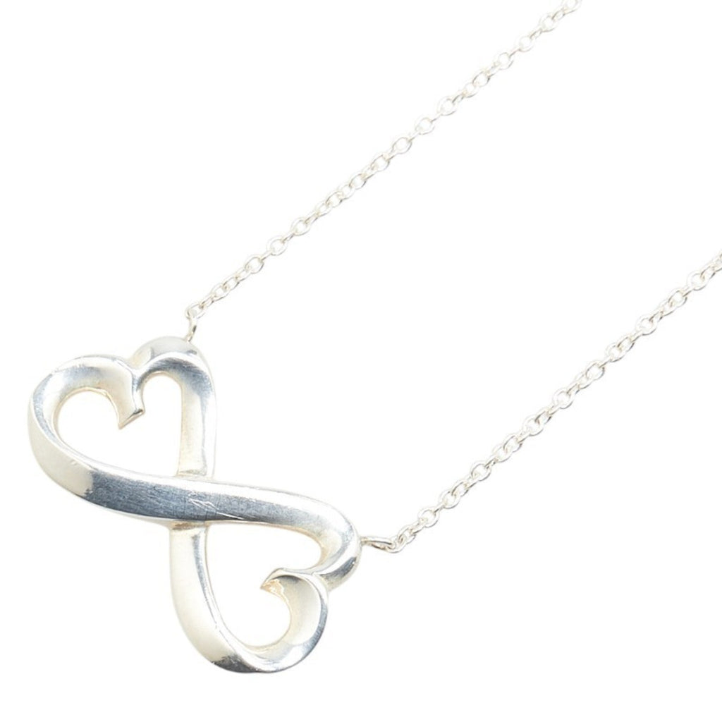Double Loving Heart Pendant Necklace Sterling Silver