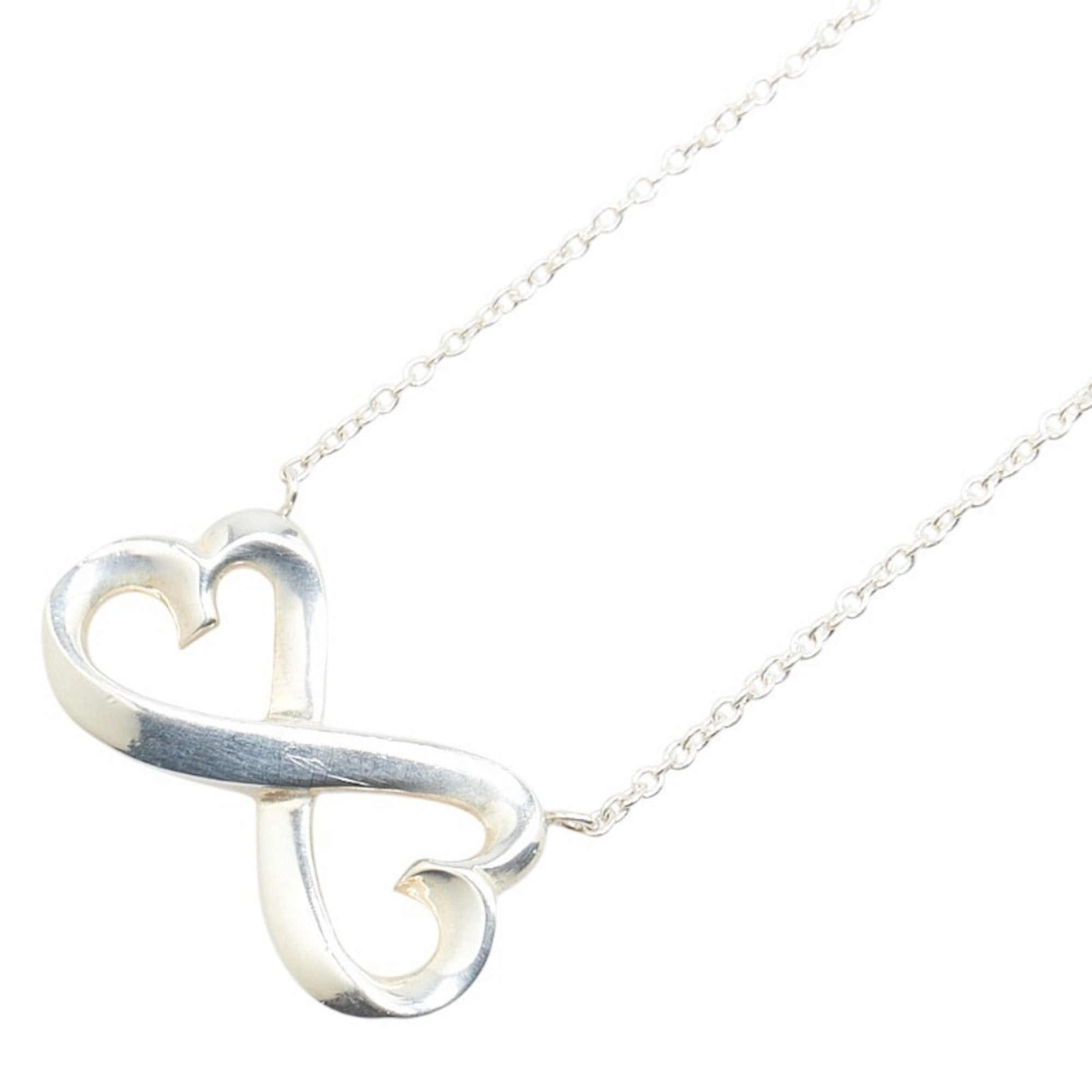 Double Loving Heart Pendant Necklace Sterling Silver