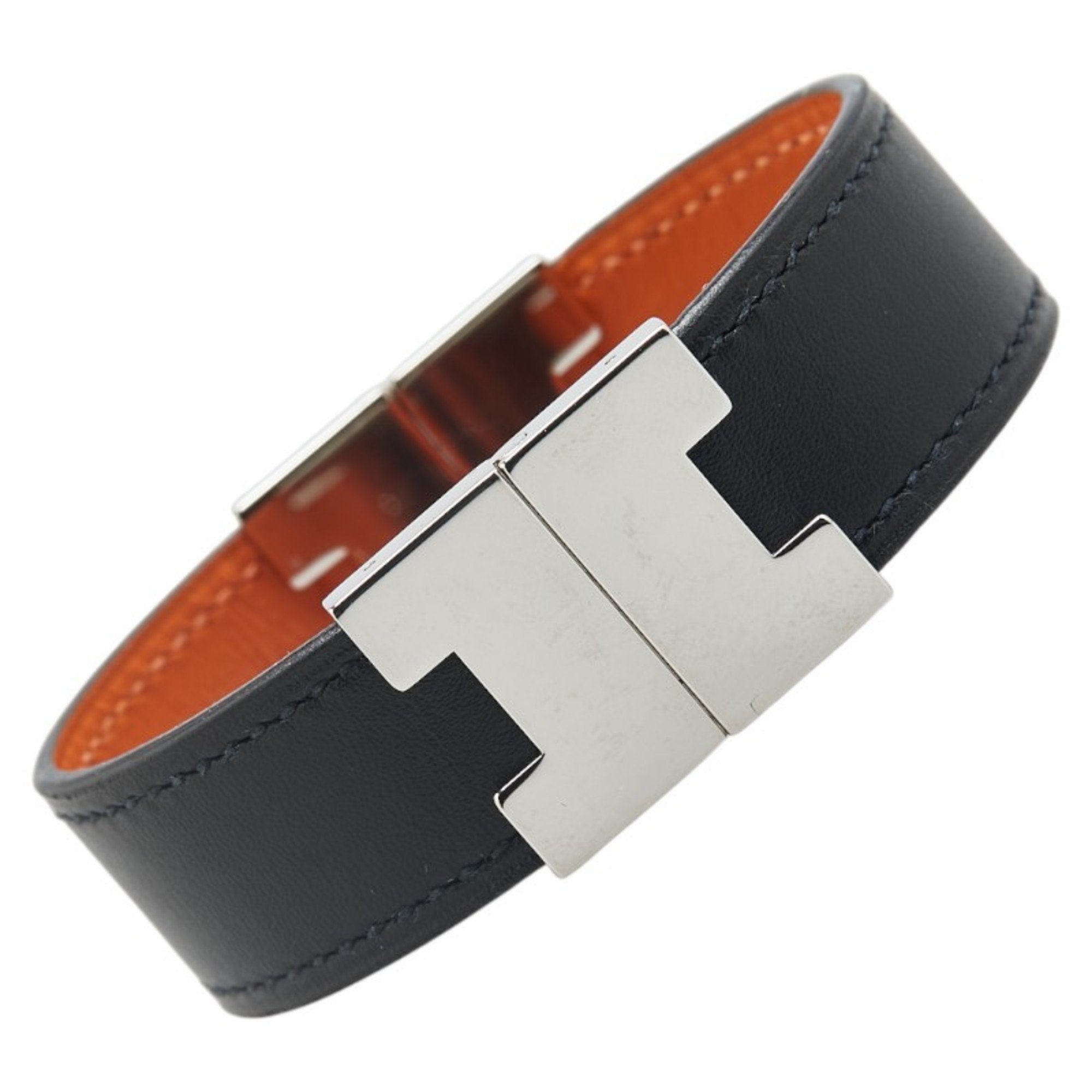 Swift Leather and Metal Bracelet Black Brown