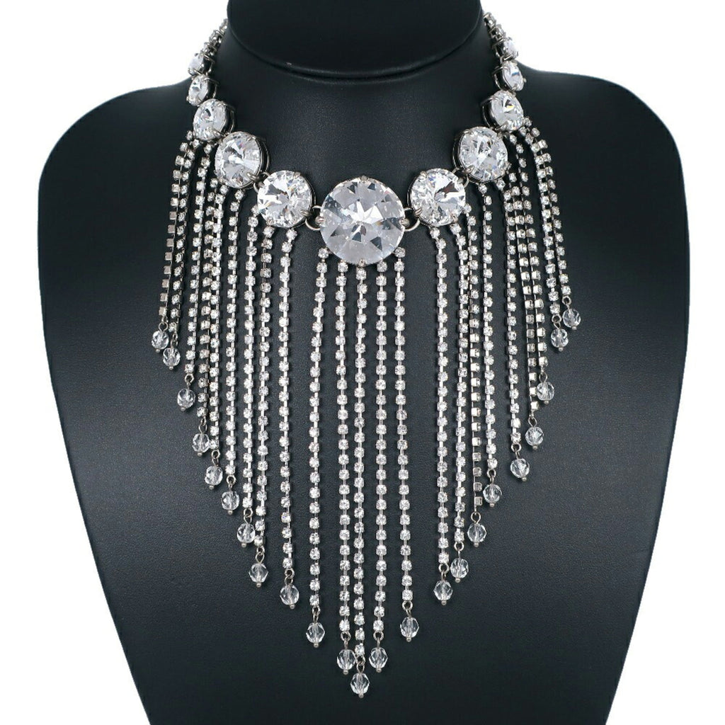 Pendant Necklace Sterling Silver with Crystal