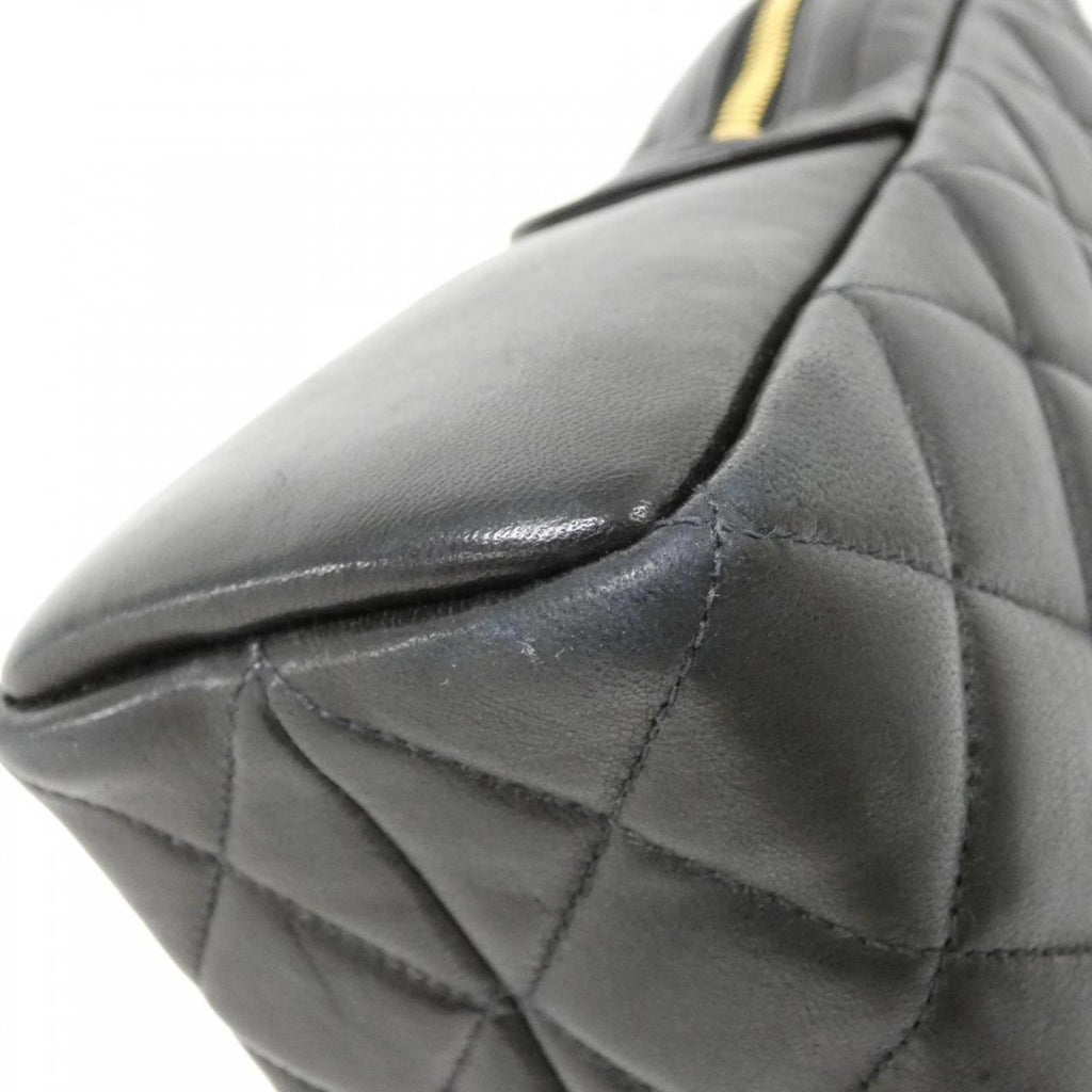 Vintage Front Pocket Camera Bag Quilted Leather Large