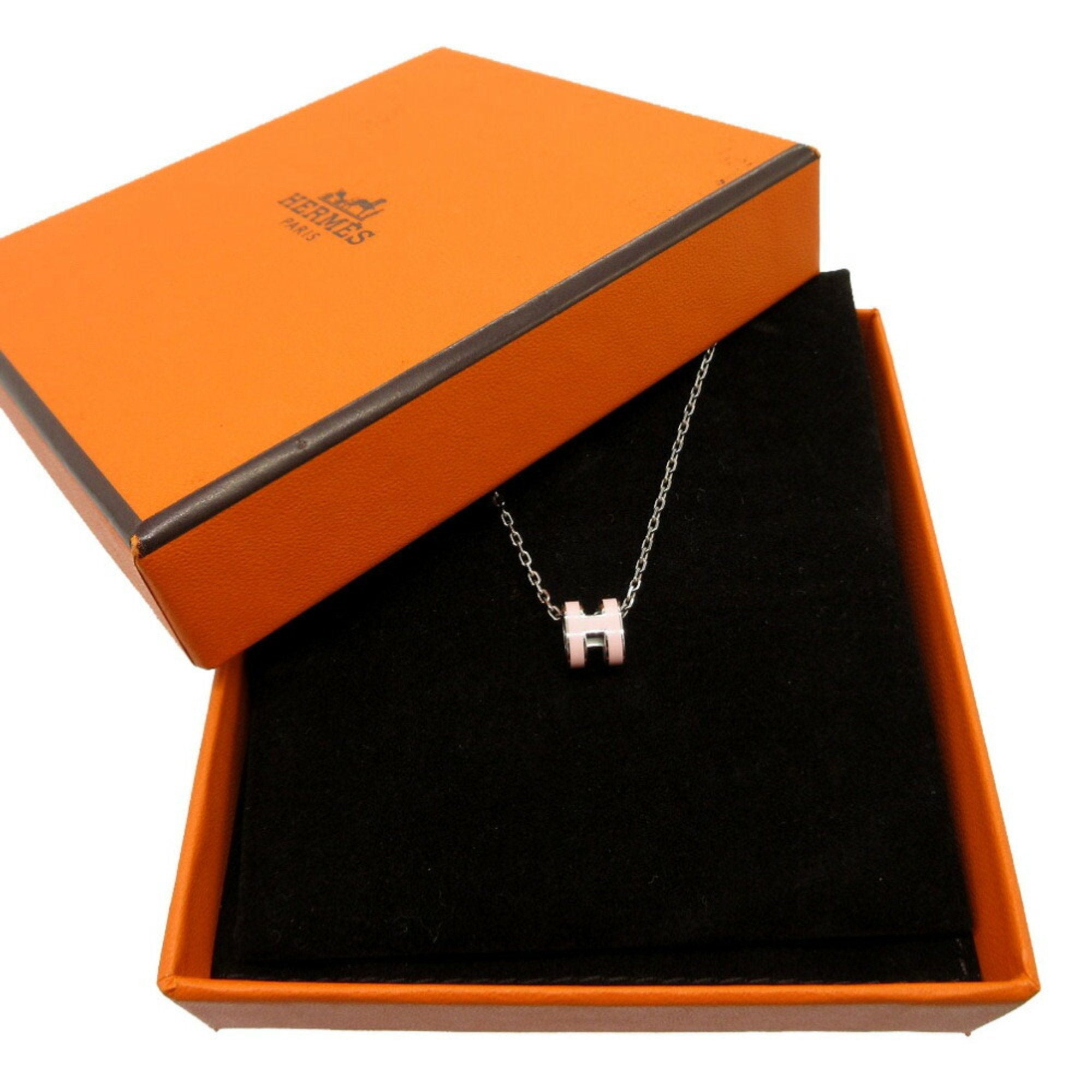 Pop Ash Pendant Necklace Metal Pink and Silver Mini