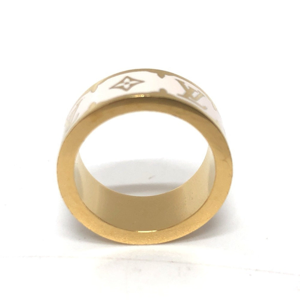 Nano Gram Enamel Ring Metal White