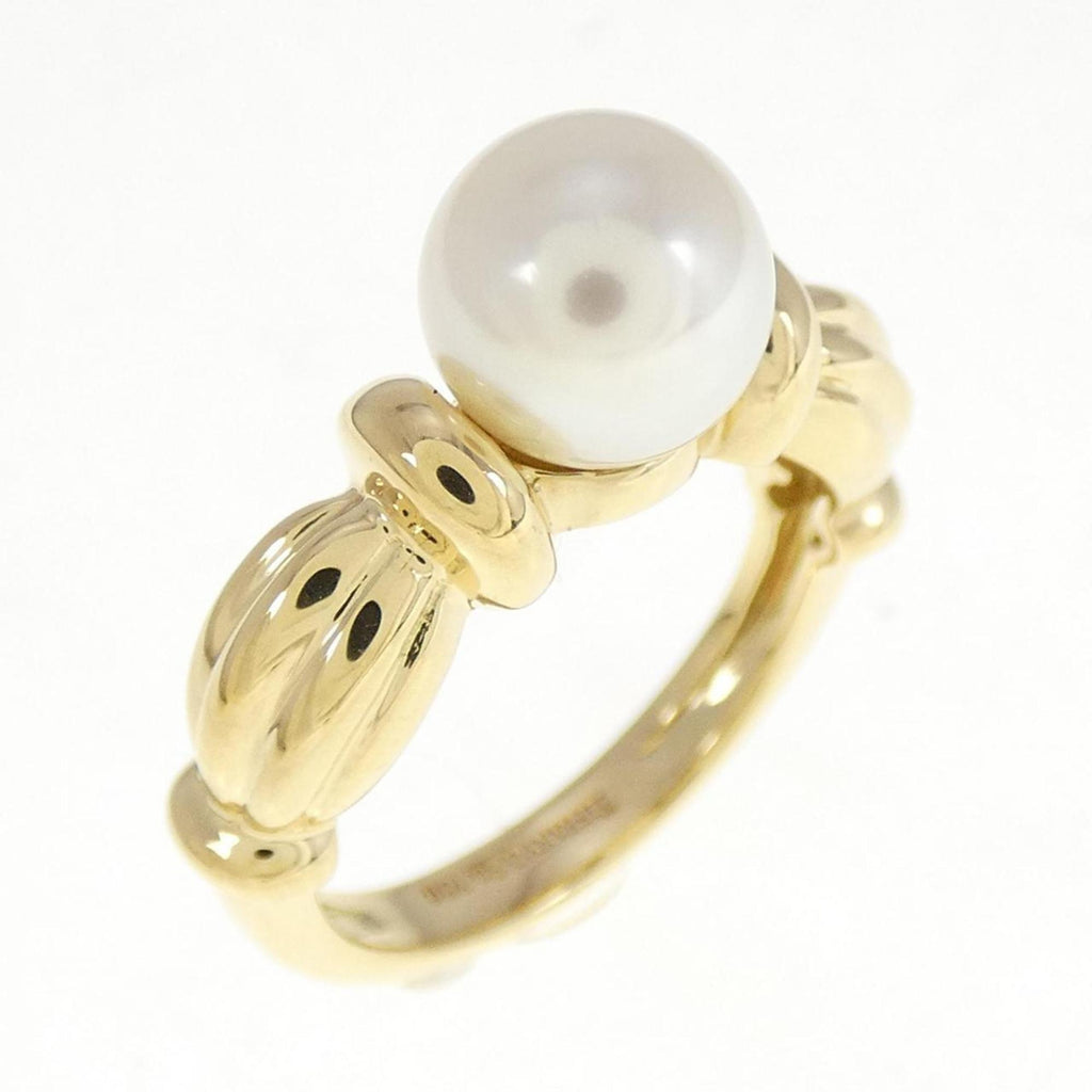 Band Ring Yellow 7mm With Pearl