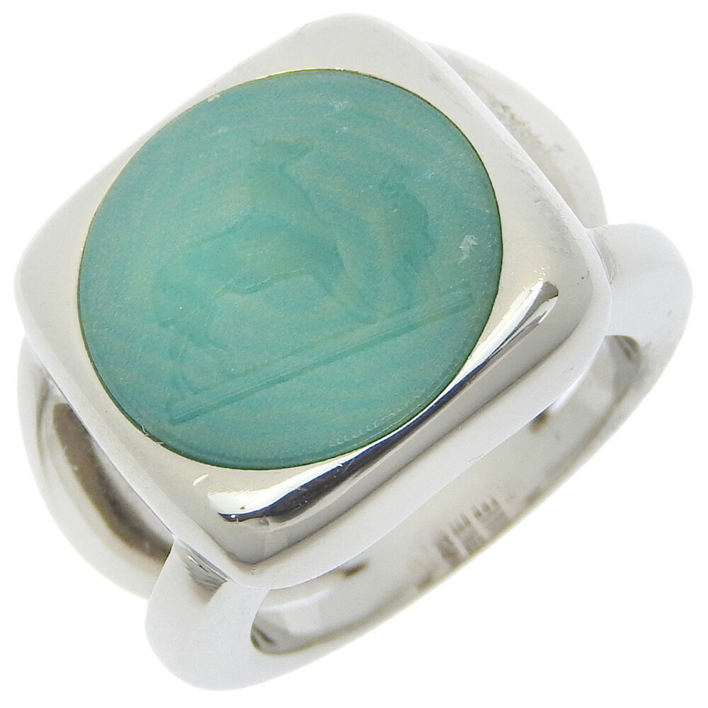 Corozo Ring Metal Green and Silver