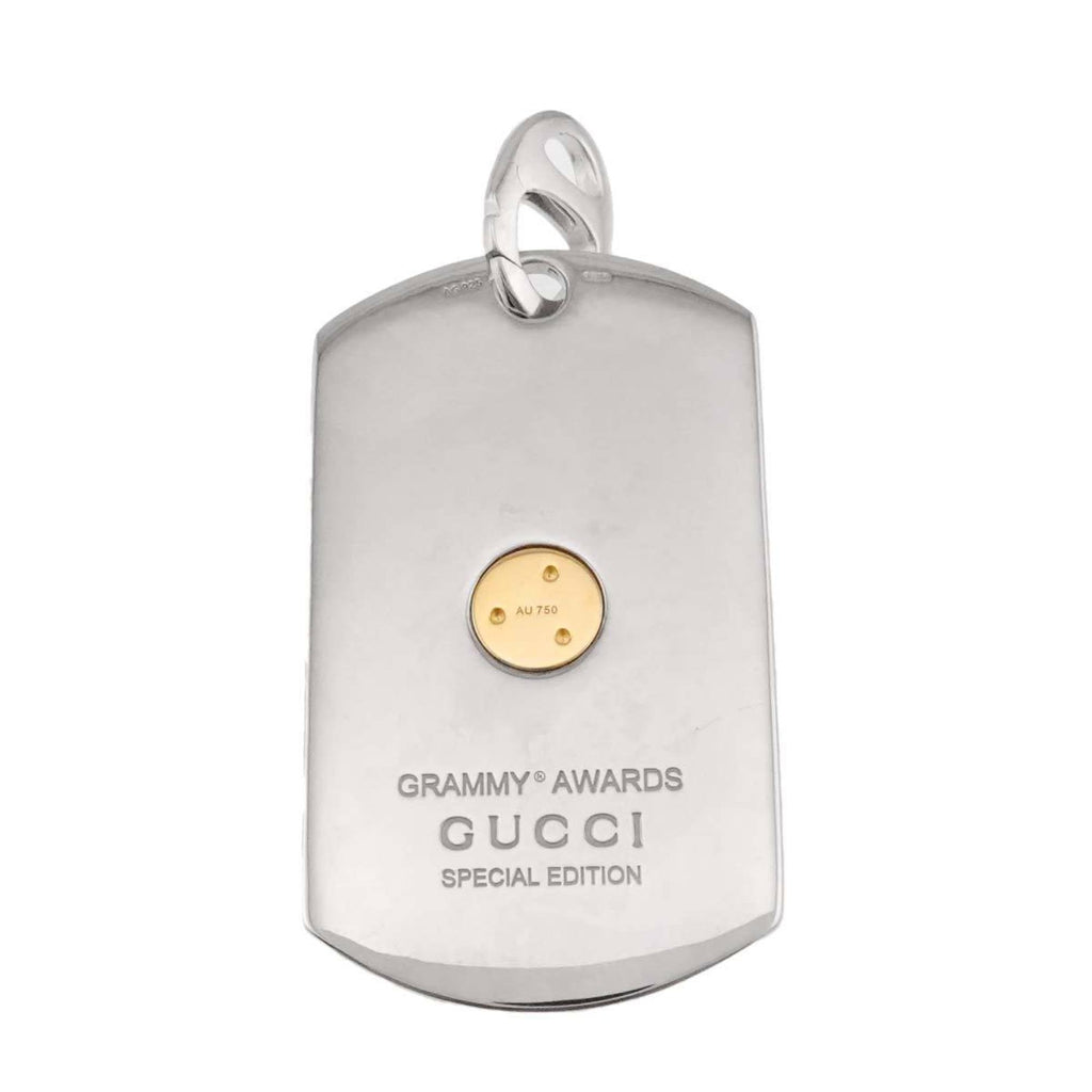 Dog Tag Pendant Necklace Enamel and Sterling Silver and 18K Yellow Gold