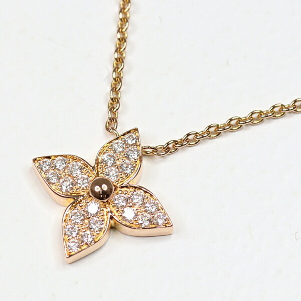 Star Blossom Pendant Necklace 18K Rose Gold with Diamond