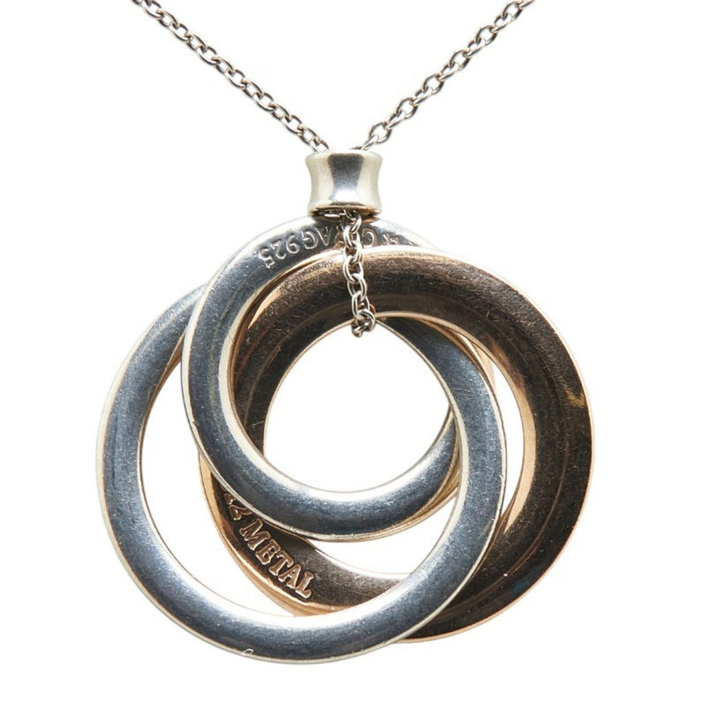 Interlocking Circle Pendant Necklace Sterling Silver