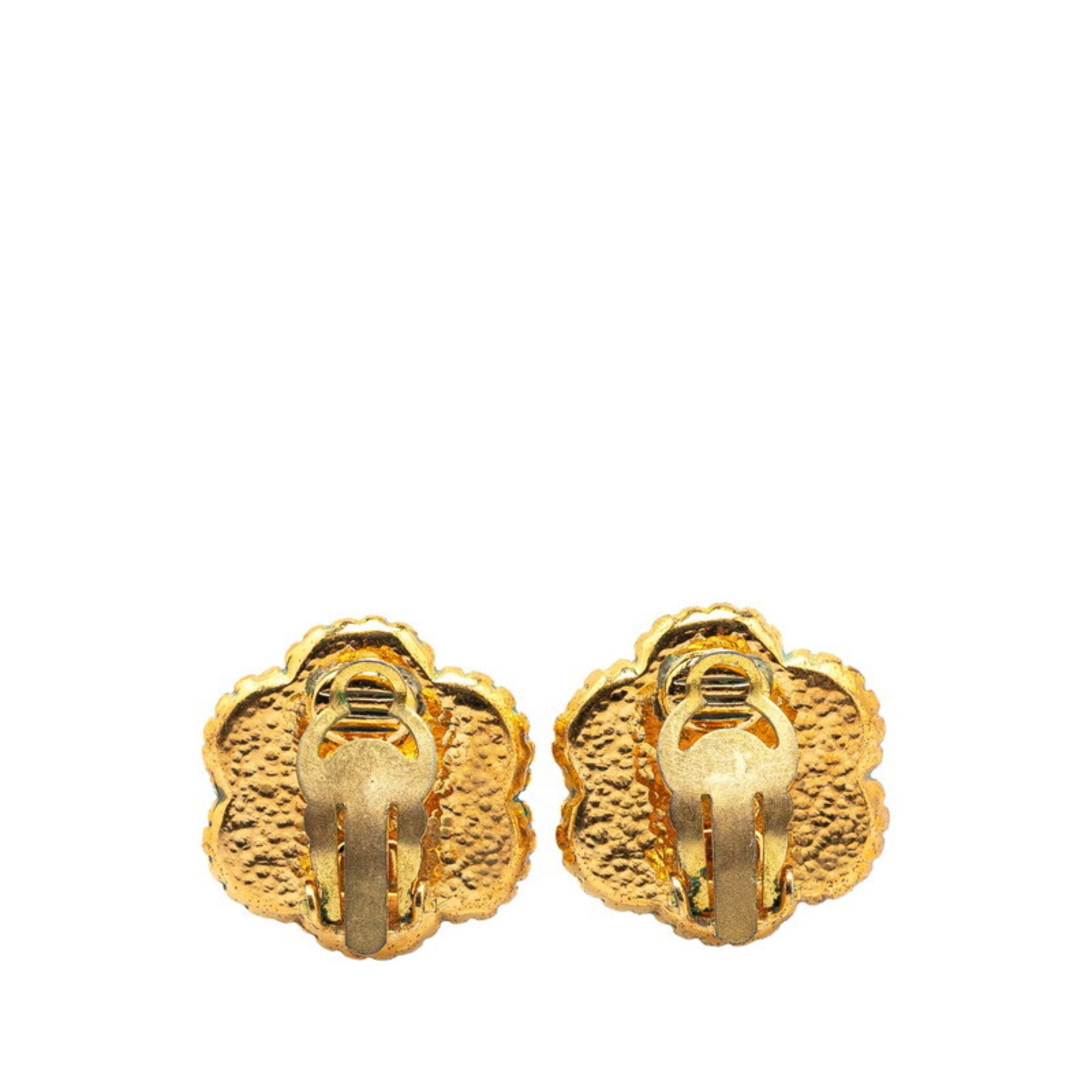 CC Logo Clip-On Earrings Metal Gold-Tone Metal