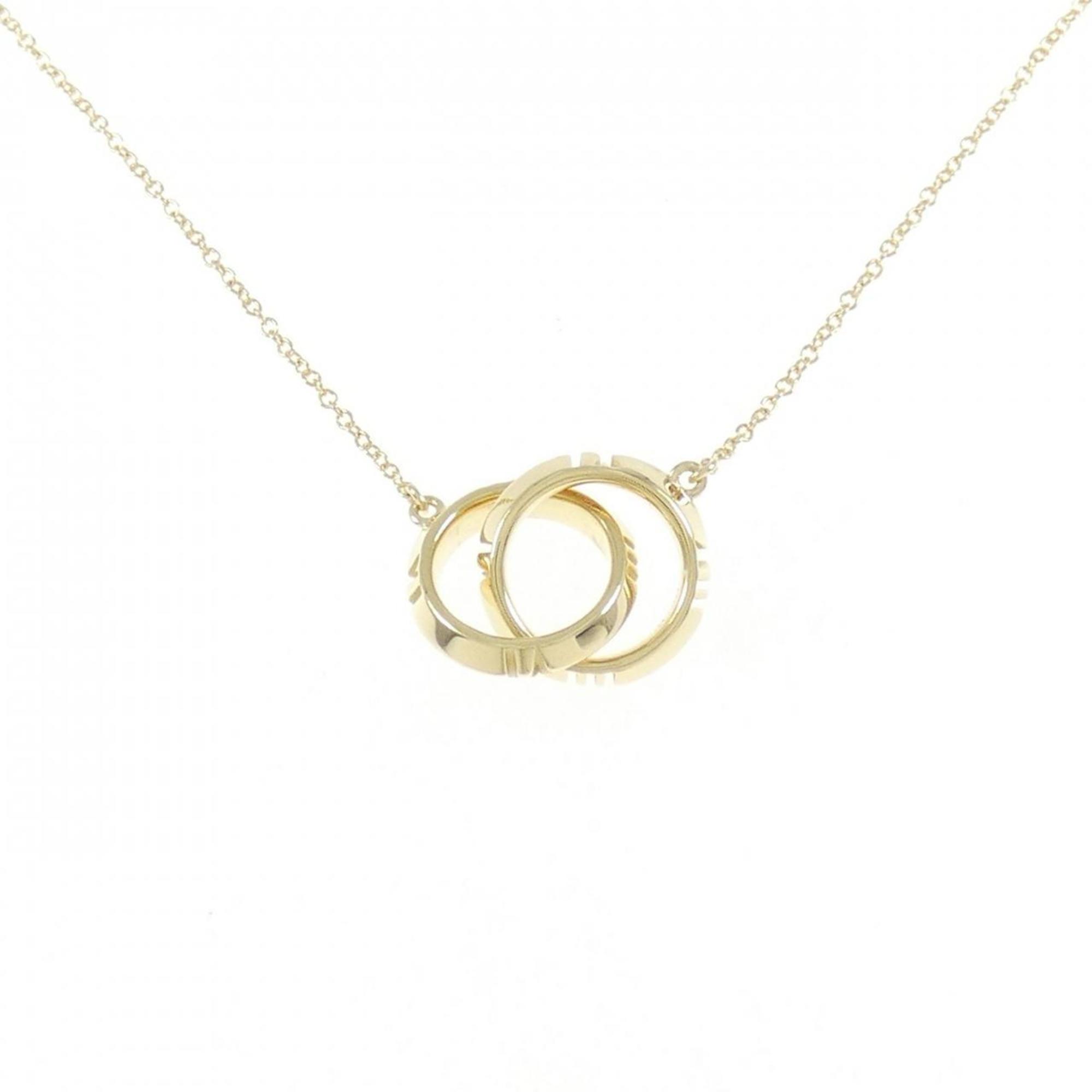 Closed Interlocking Pendant Necklace 18K Yellow Gold