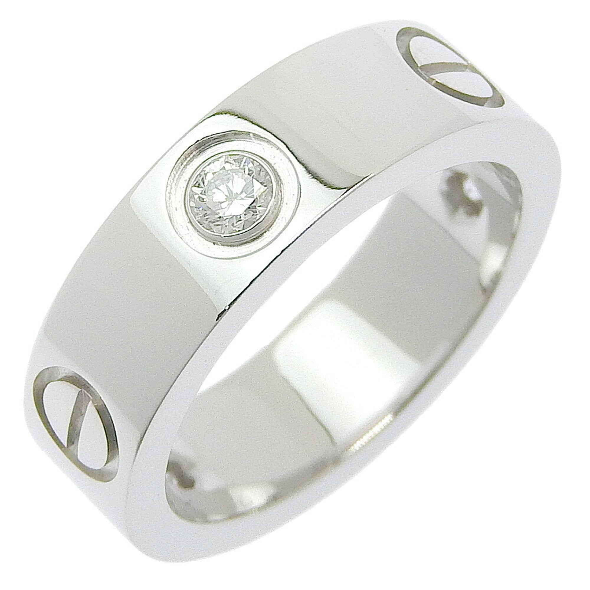 Band Ring 18K White Gold with Diamond