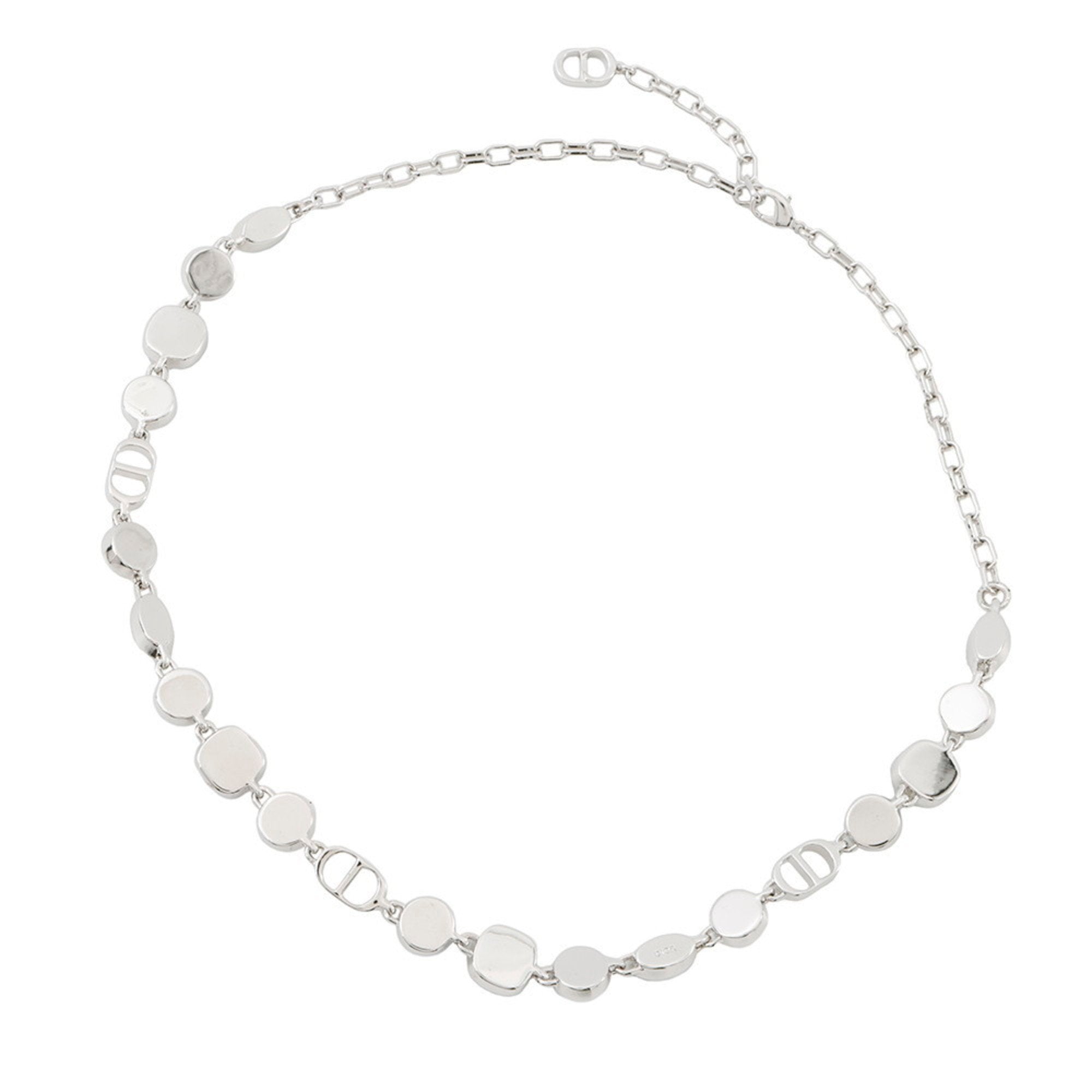 Pendant Necklace Metal Silver with Color Stone