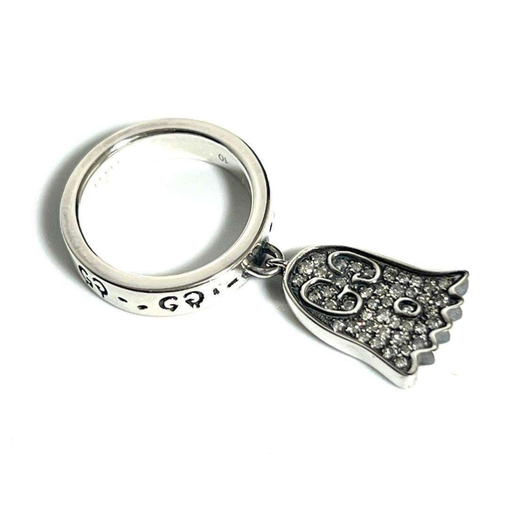 Ghost Ring Sterling Silver With Pave Diamond