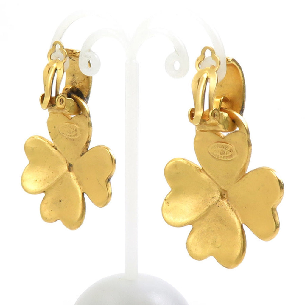 CC Logo Clip-On Earrings Gold-Tone Metal Gold-Tone Metal