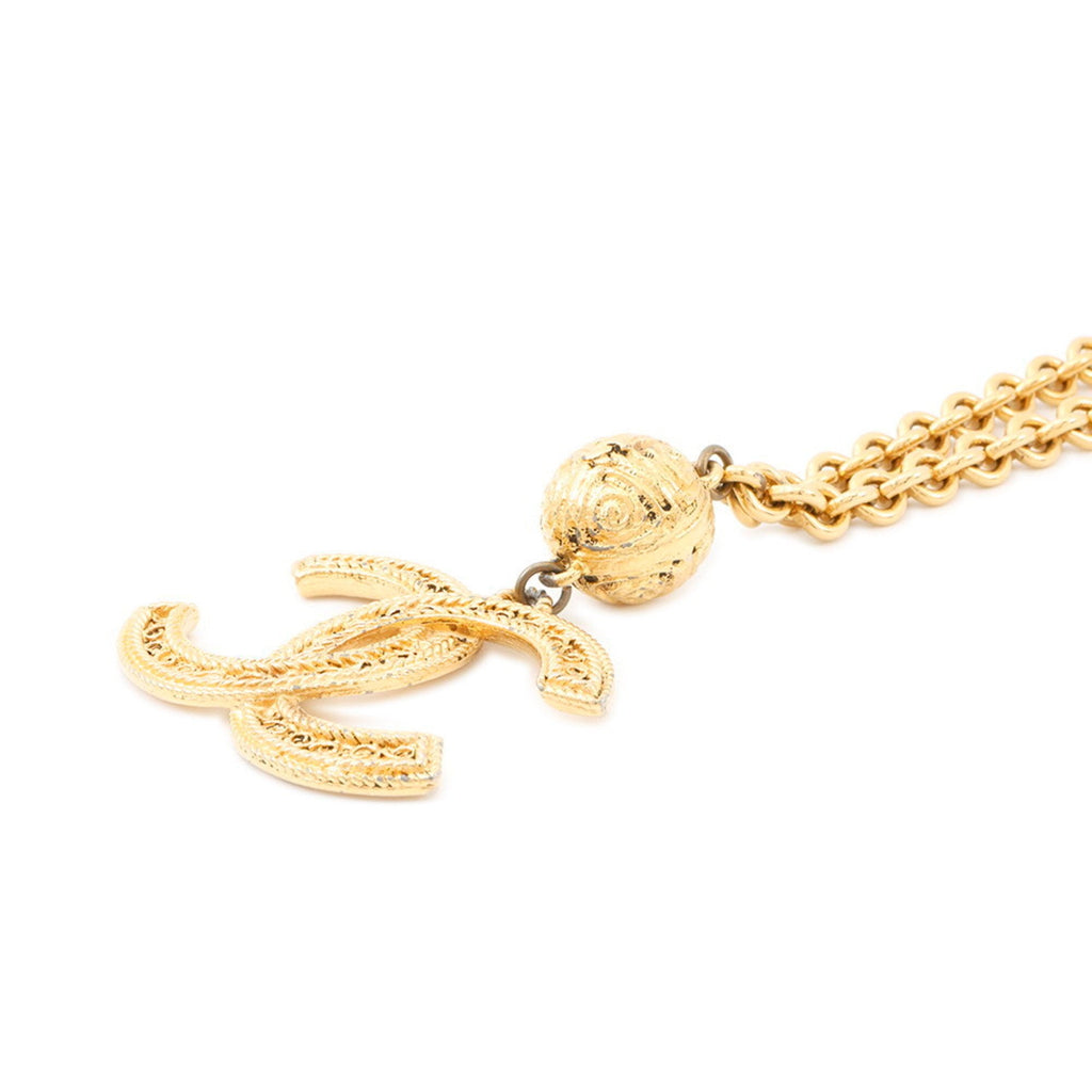 CC Logo Pendant Necklace Metal