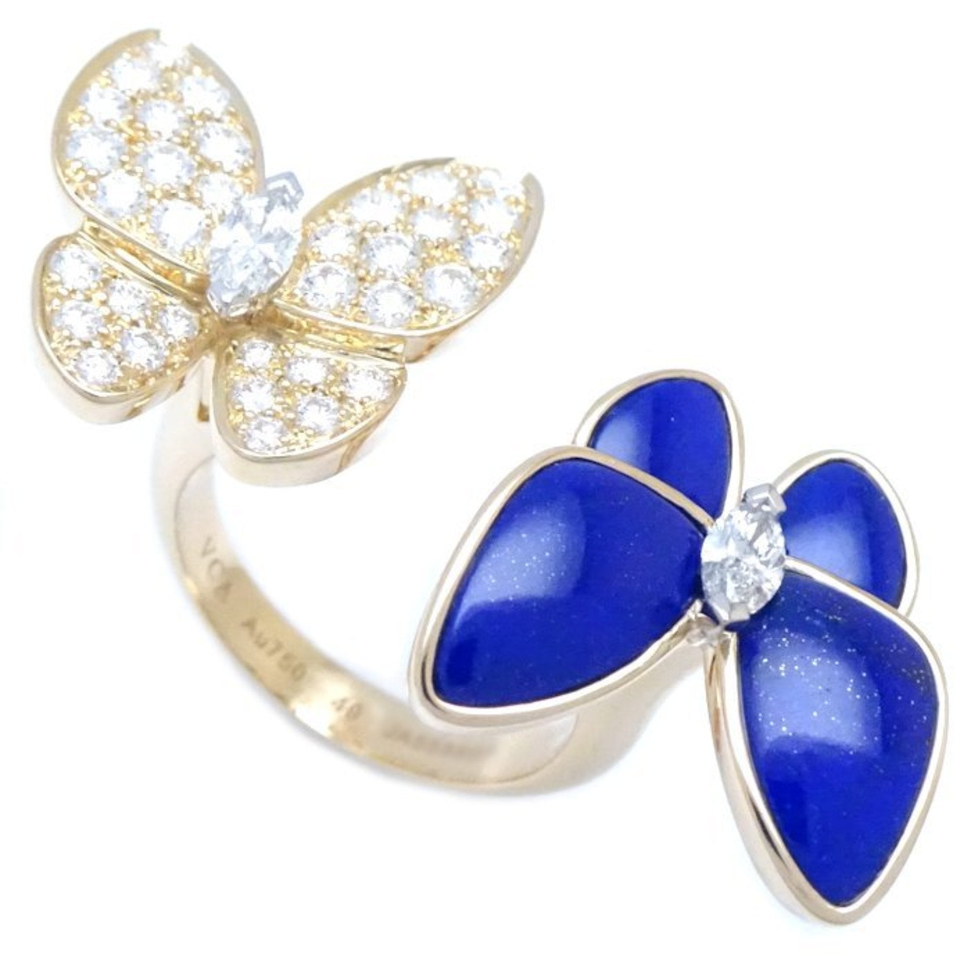 Band Ring 18K Yellow Gold with Diamond and Lapis Lazuli