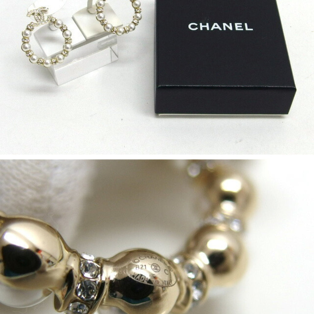 CC Logo Circle Earrings Gold-Tone Metal