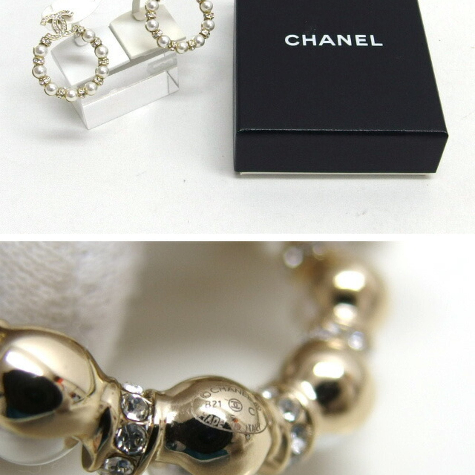 CC Logo Circle Earrings Gold-Tone Metal