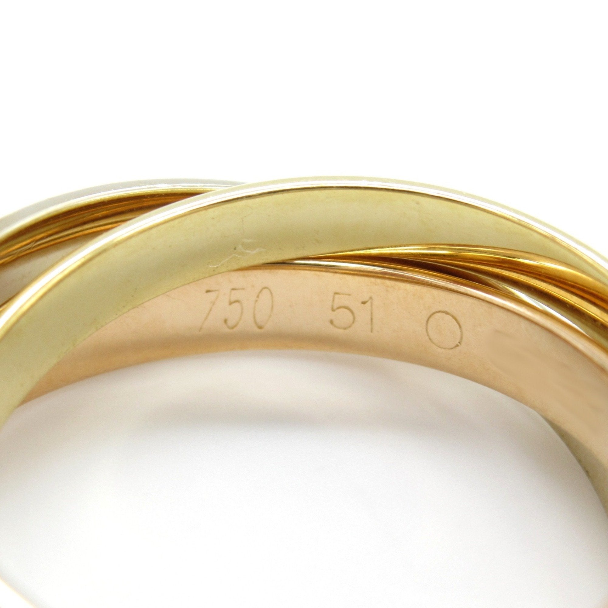Vendome Louis Cartier Band Ring 18K Tricolor Gold