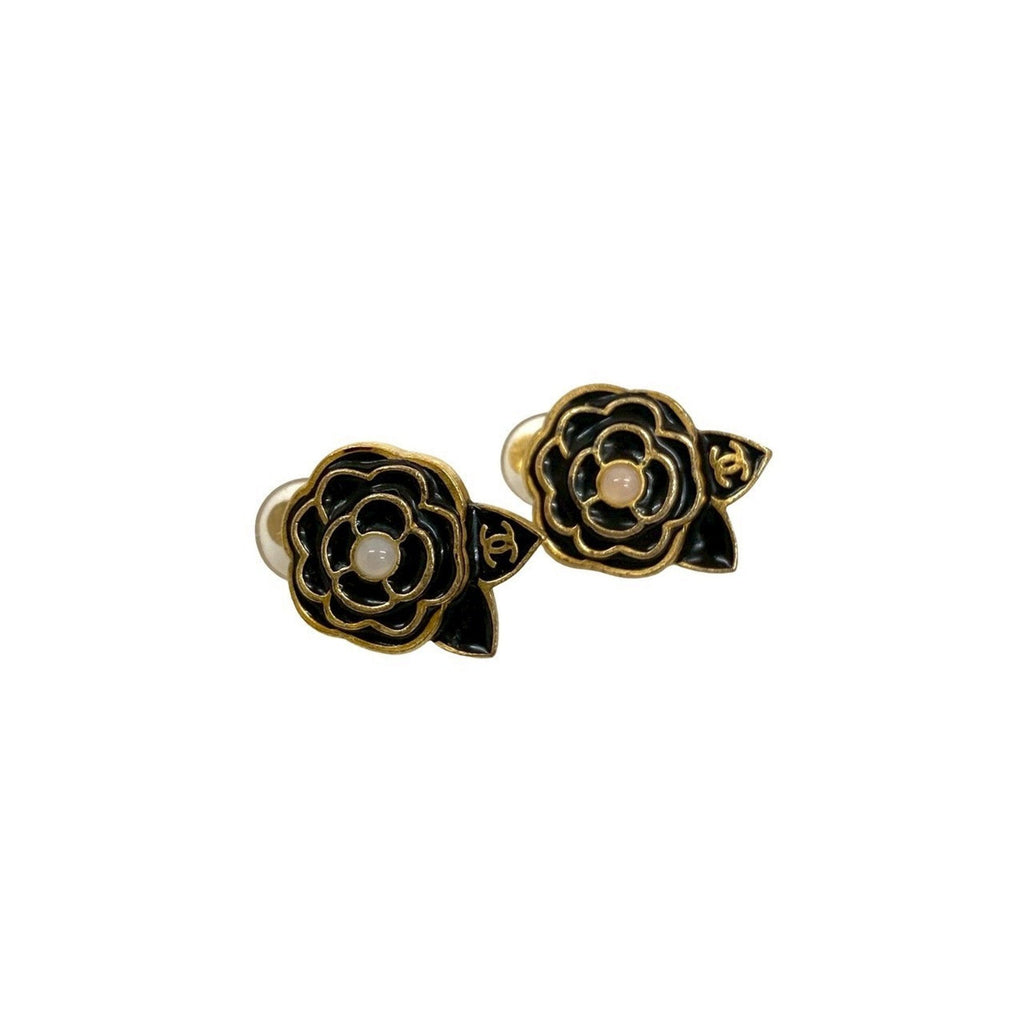 CC Logo Clip-On Earrings Metal Gold-Tone Metal