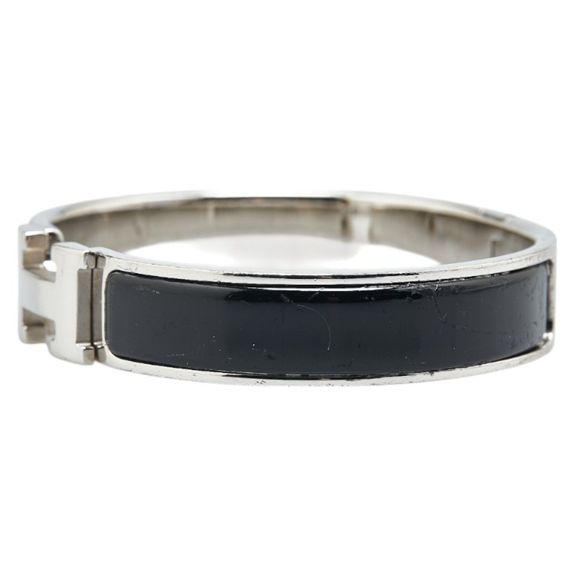 Click H Bracelet Black and Silver Metal Mini